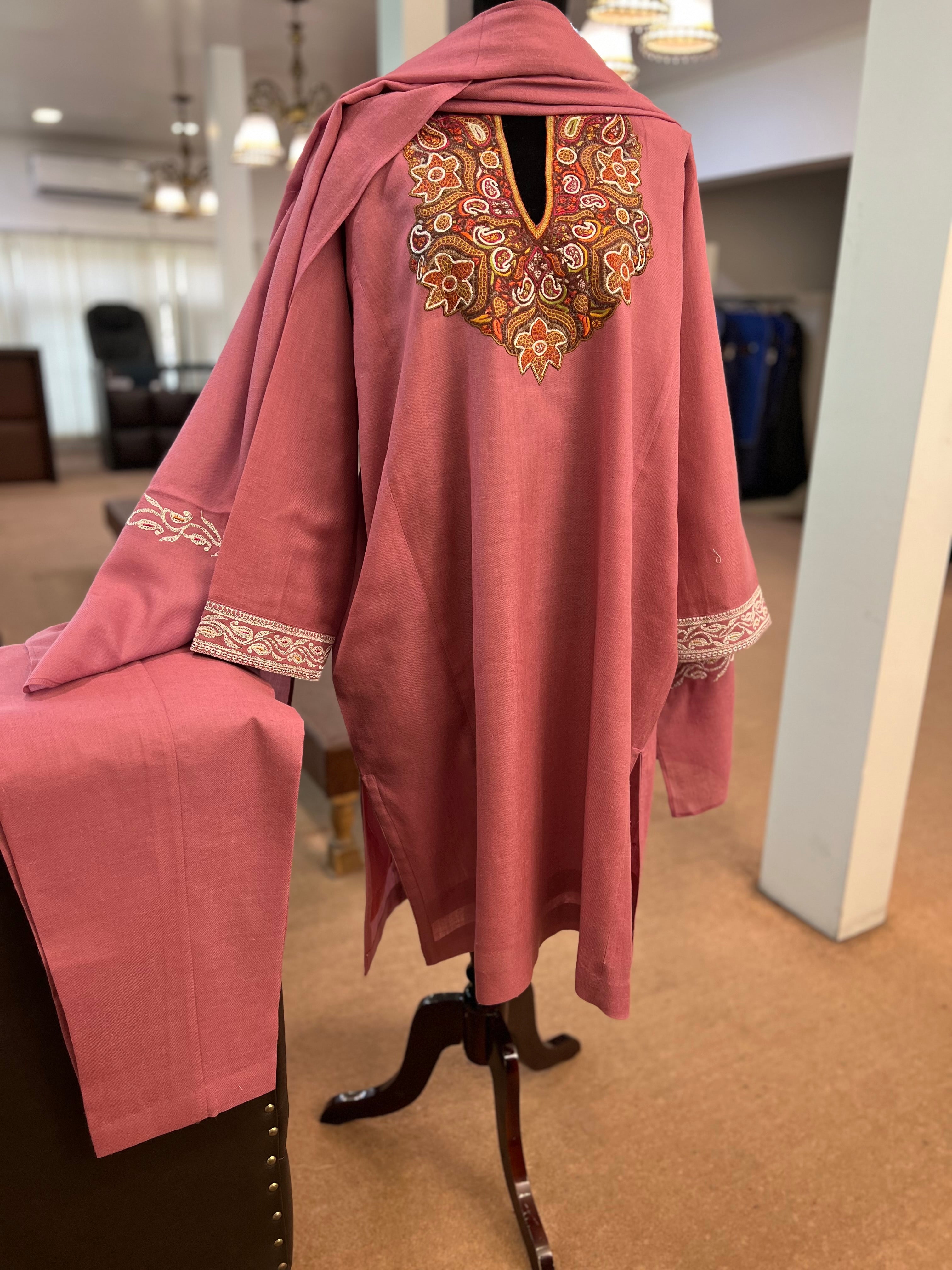 Pure pashmina blend pheran set 3pc pwb303