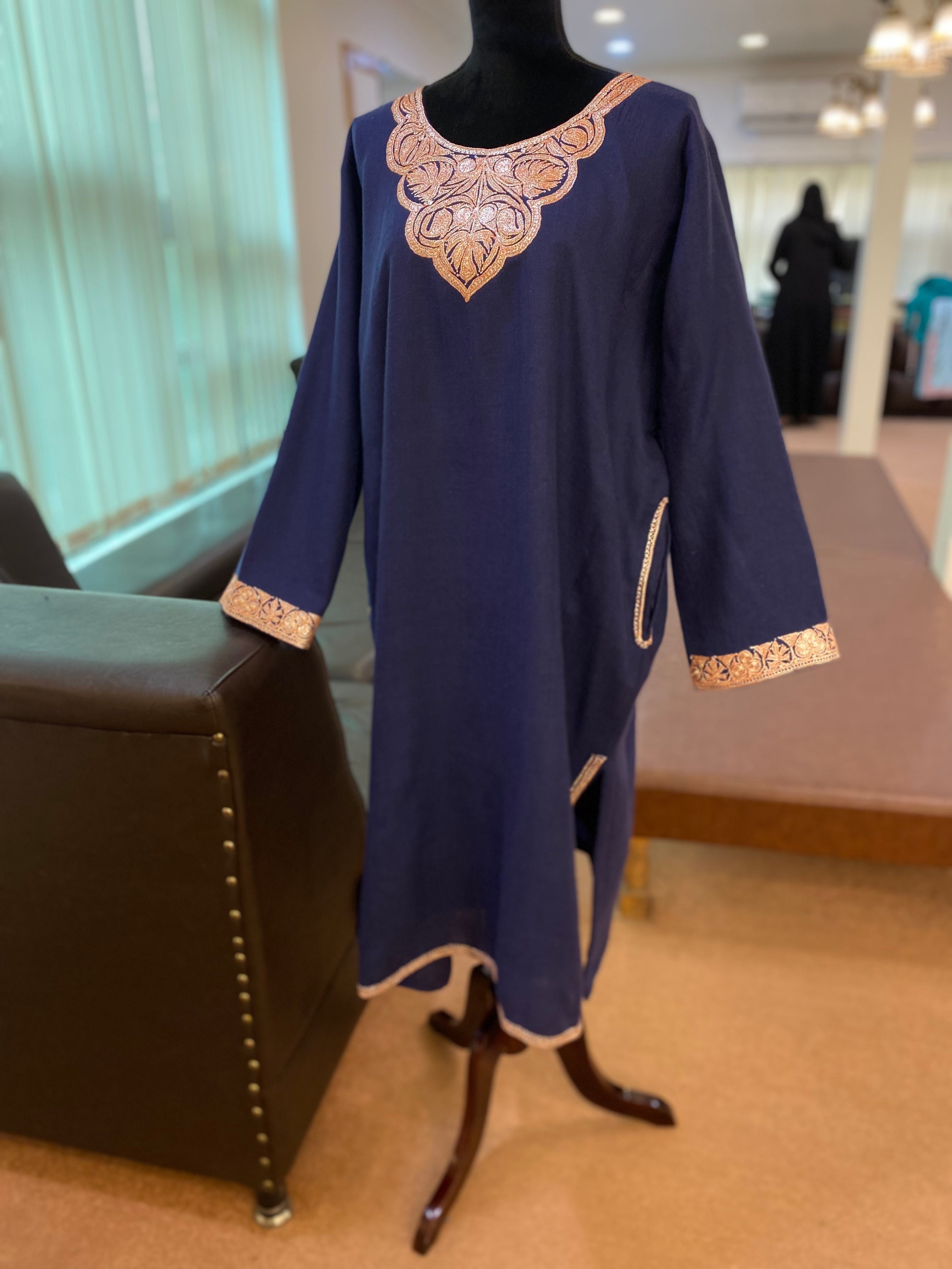 Pure pashmina blend hand tilla pheran