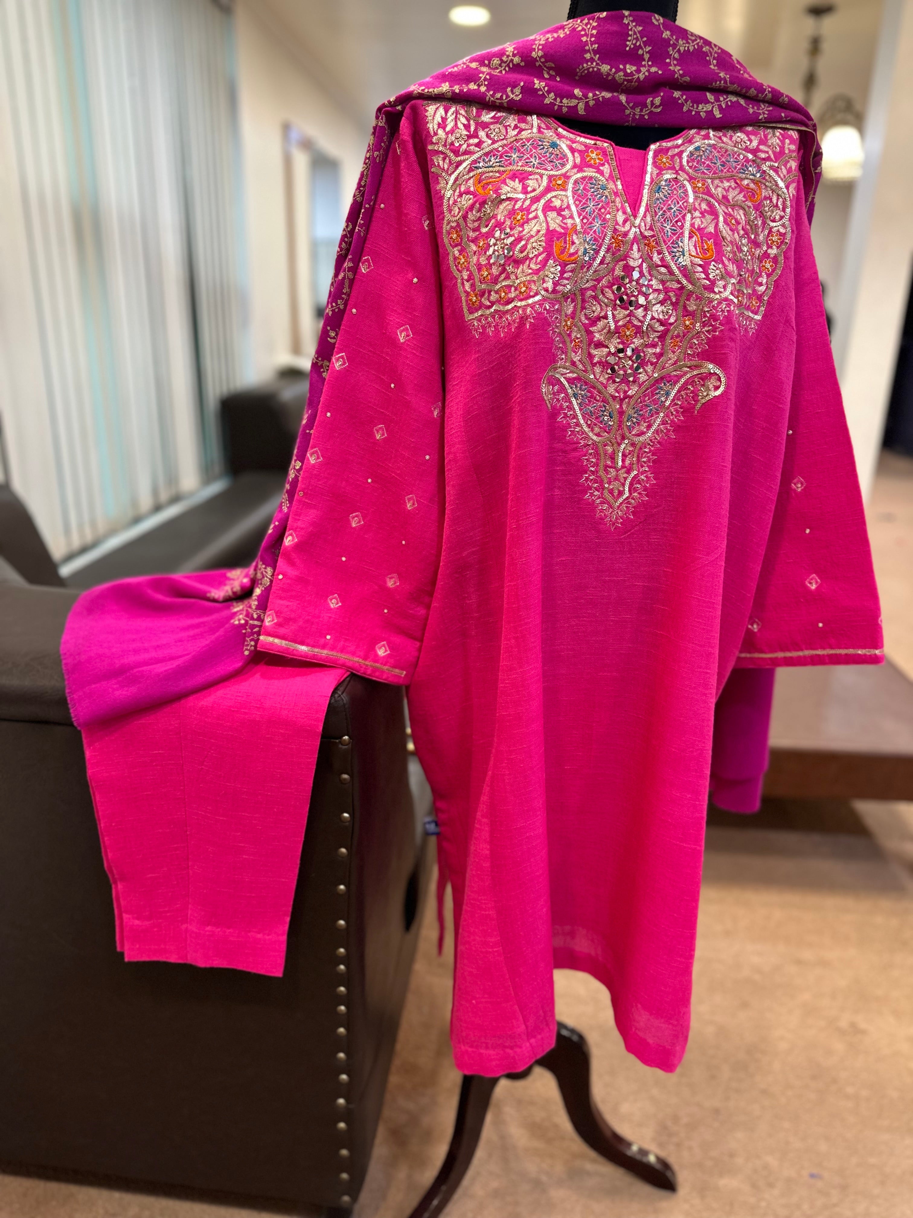 Purepashmina blend pheran set 2 pc