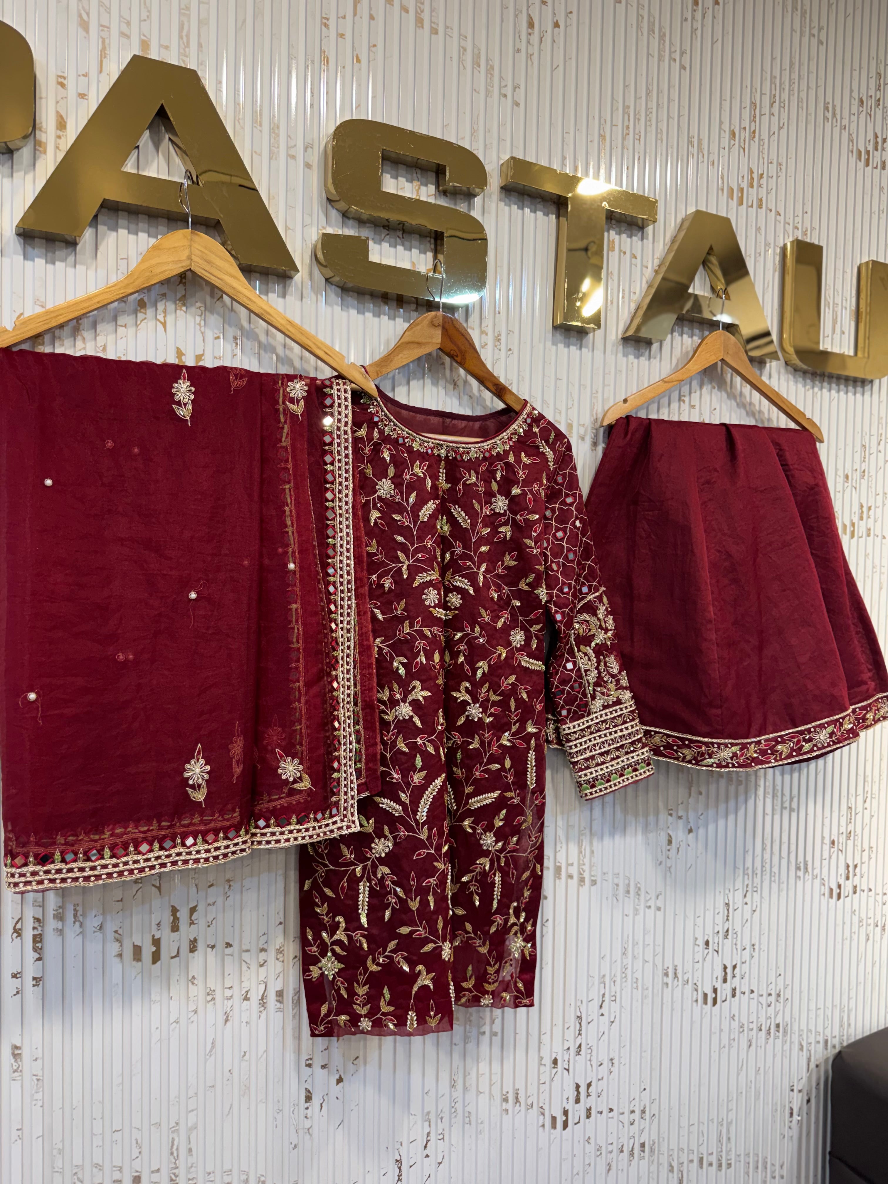 Handembroidered sharara set