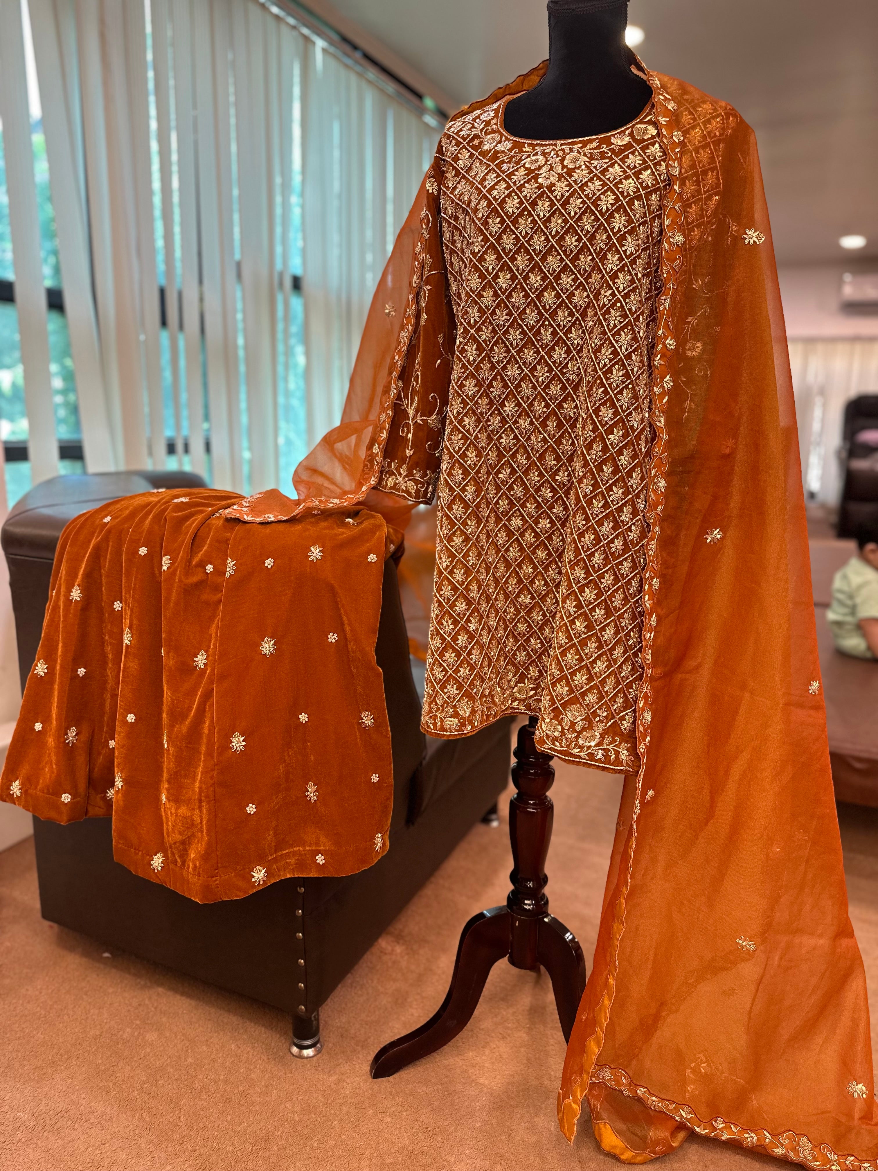 Handwork sharara kurta set