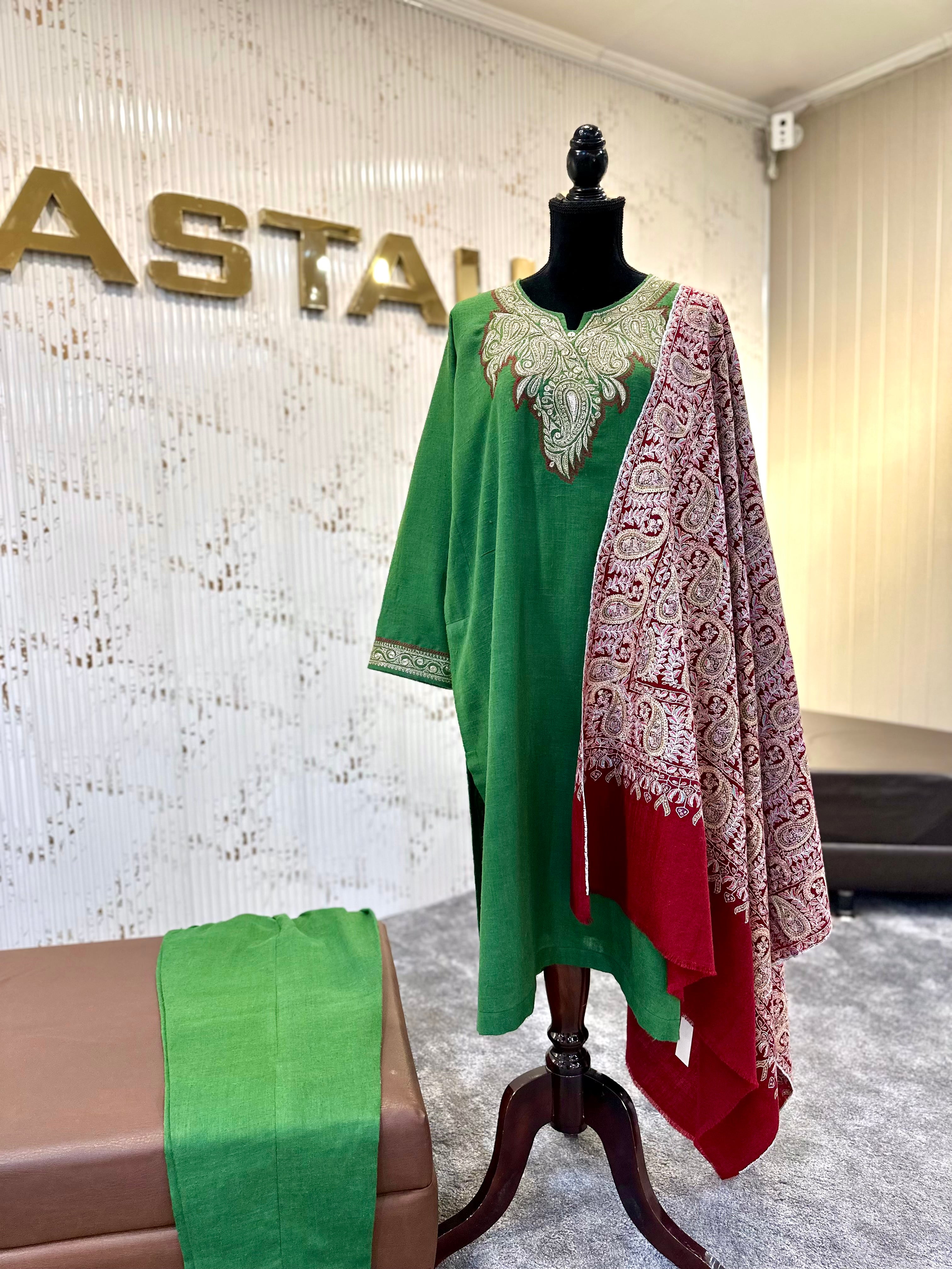 Purepashmina blend 2 piece pheran set pwb561