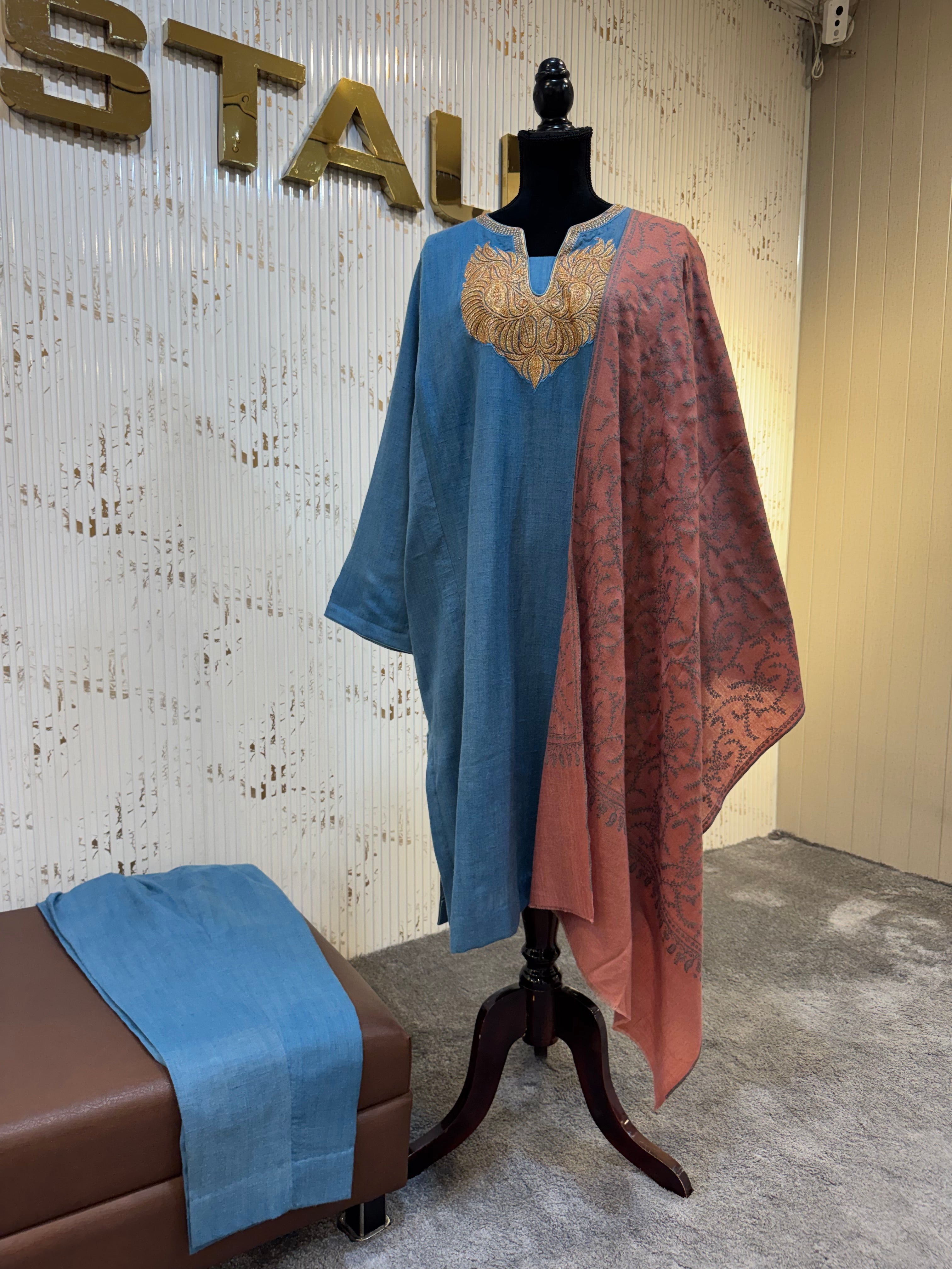 Purepashmina blend pheran pwb608