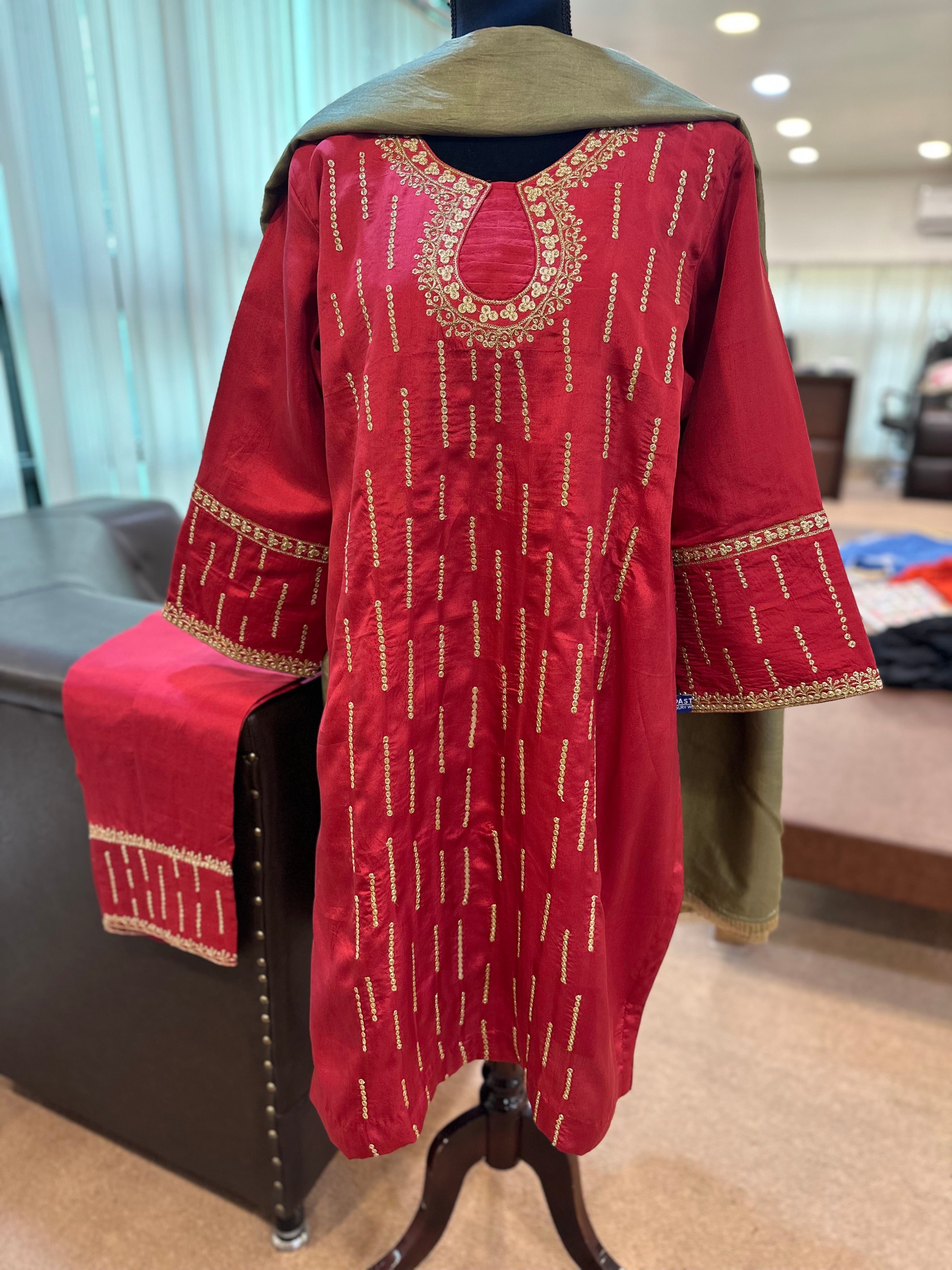 Puresilk 3 piece kurta set mtks842