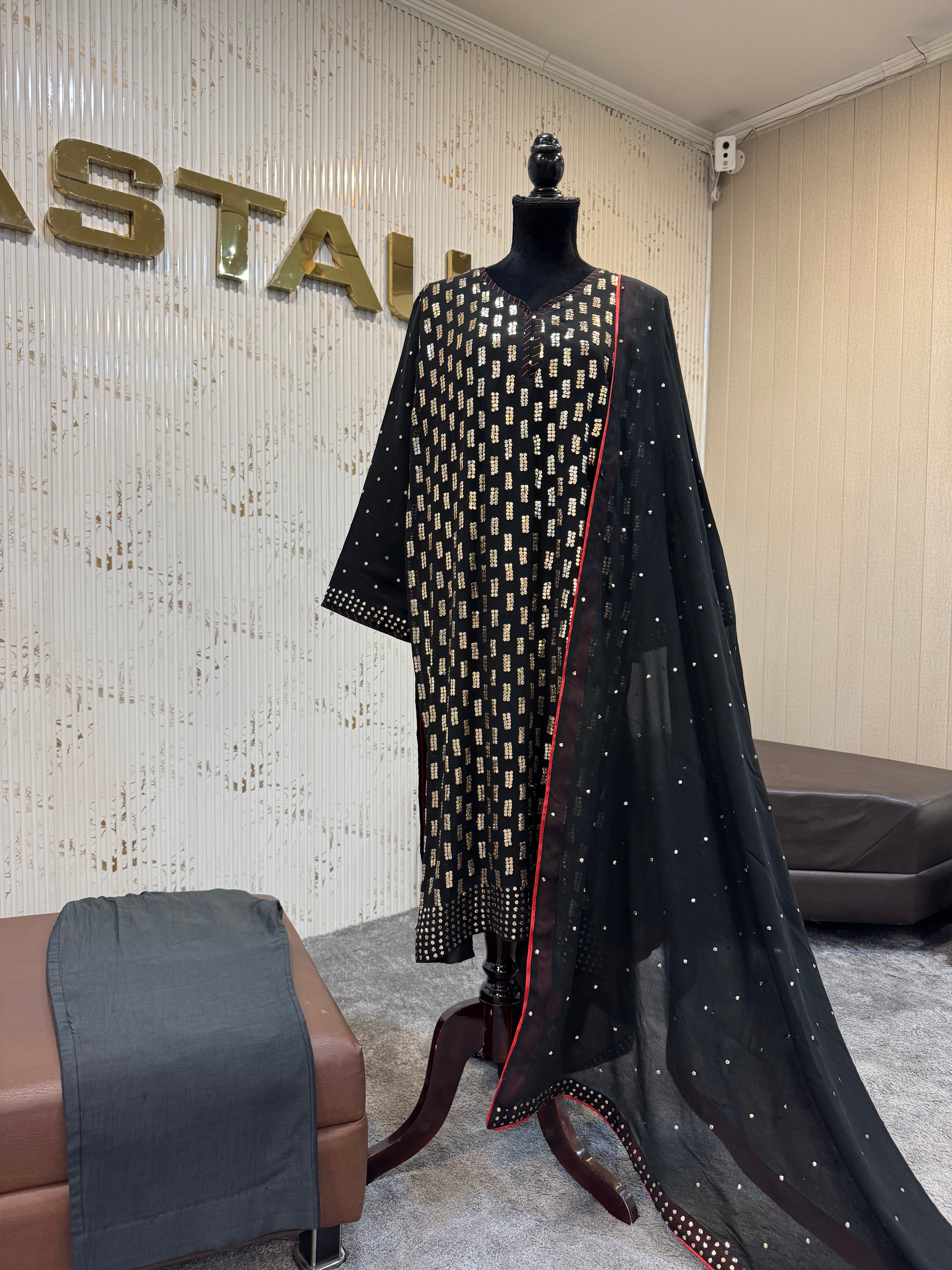 Georgette mukaish 3 pc dress pbk157