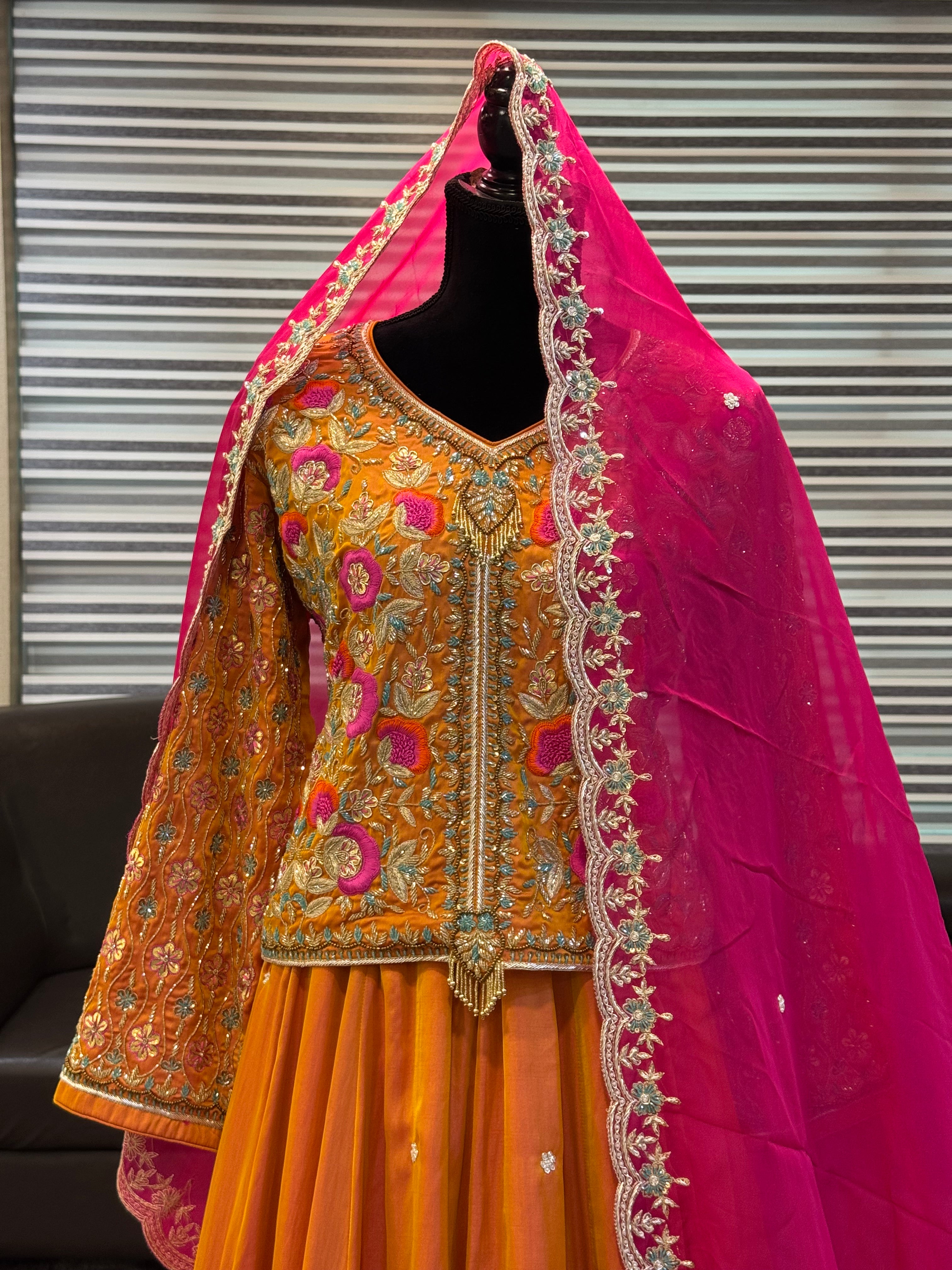 Bridal outfit handembroidered
