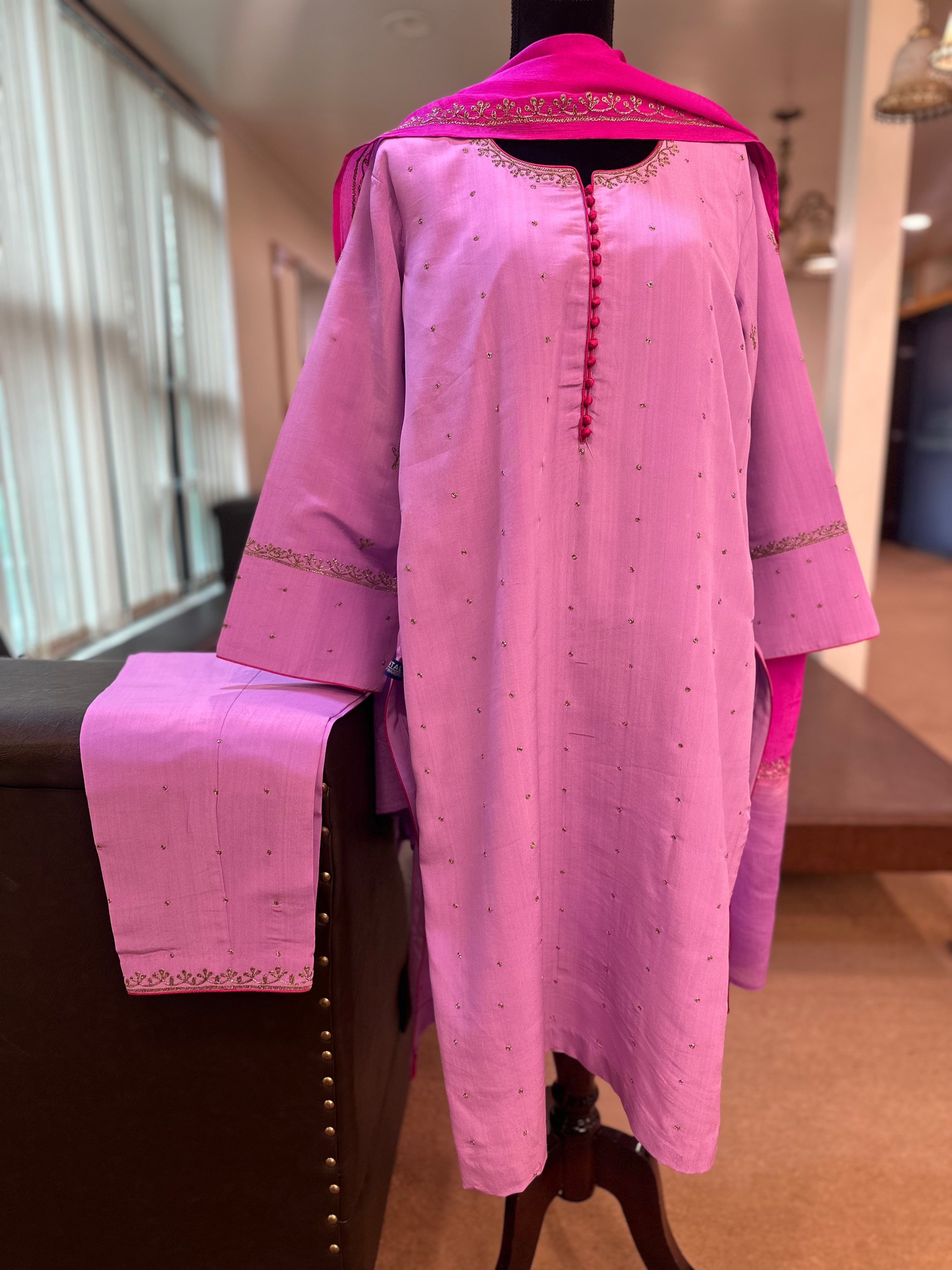 Purecrepe 3 piece kurta set mtks805