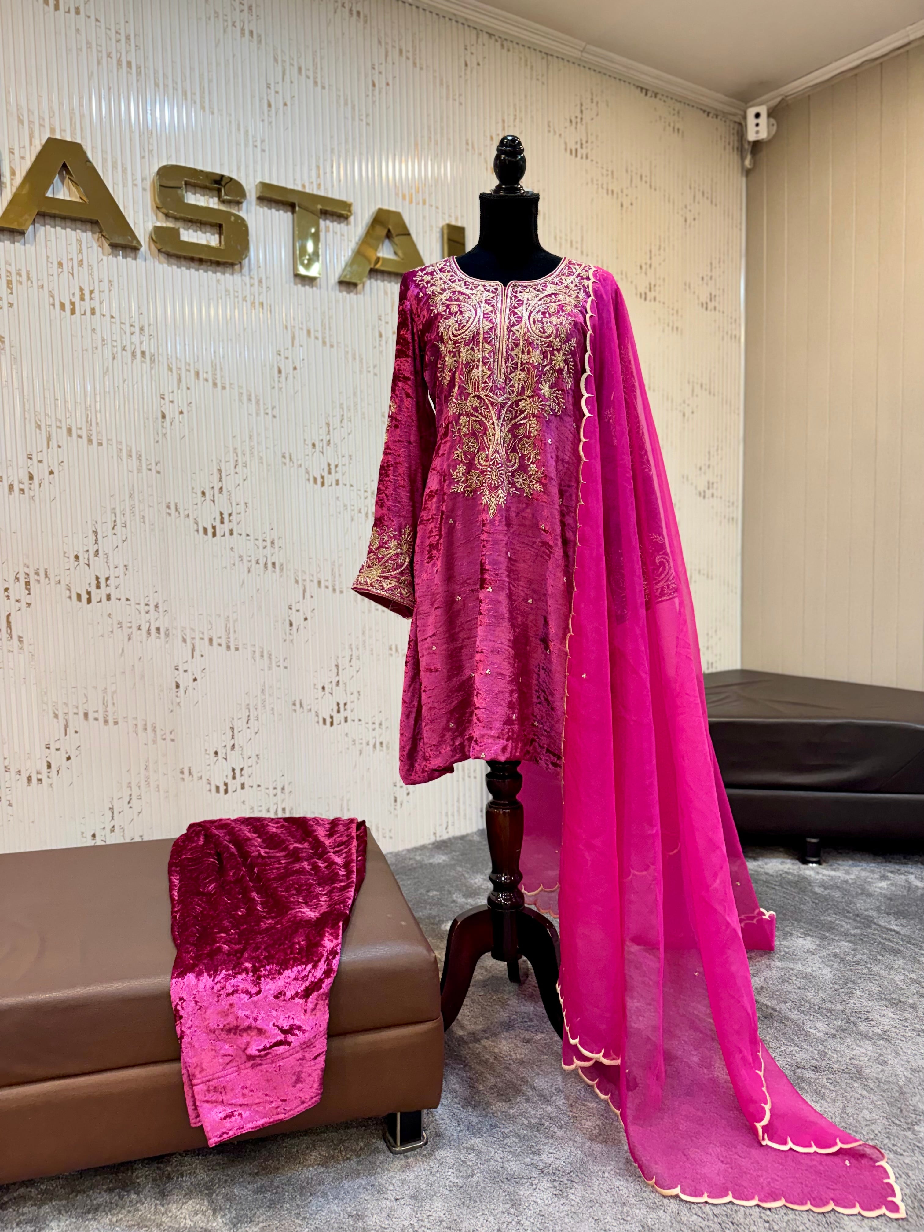 Velvet dress 3 piece