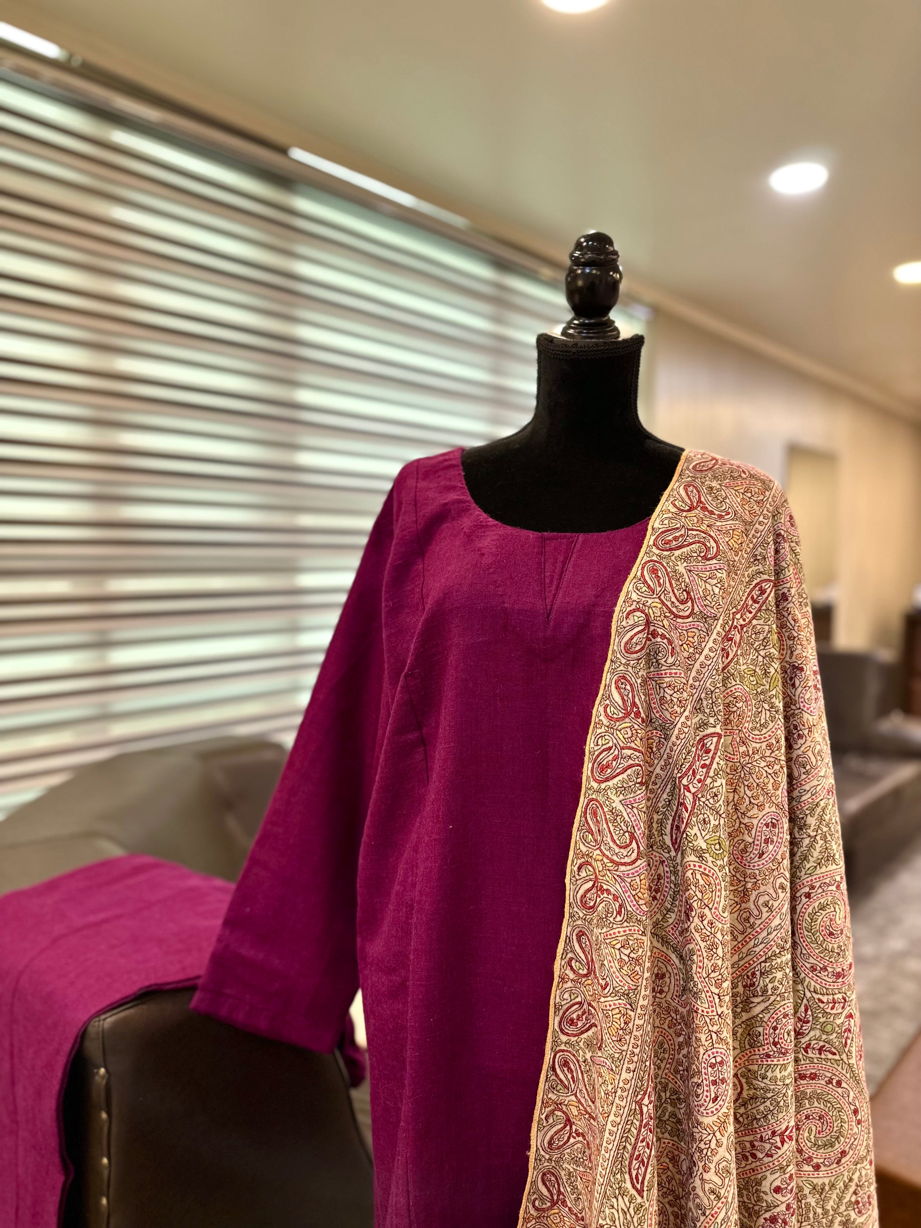 Purepashmina blend pheran set pwb524