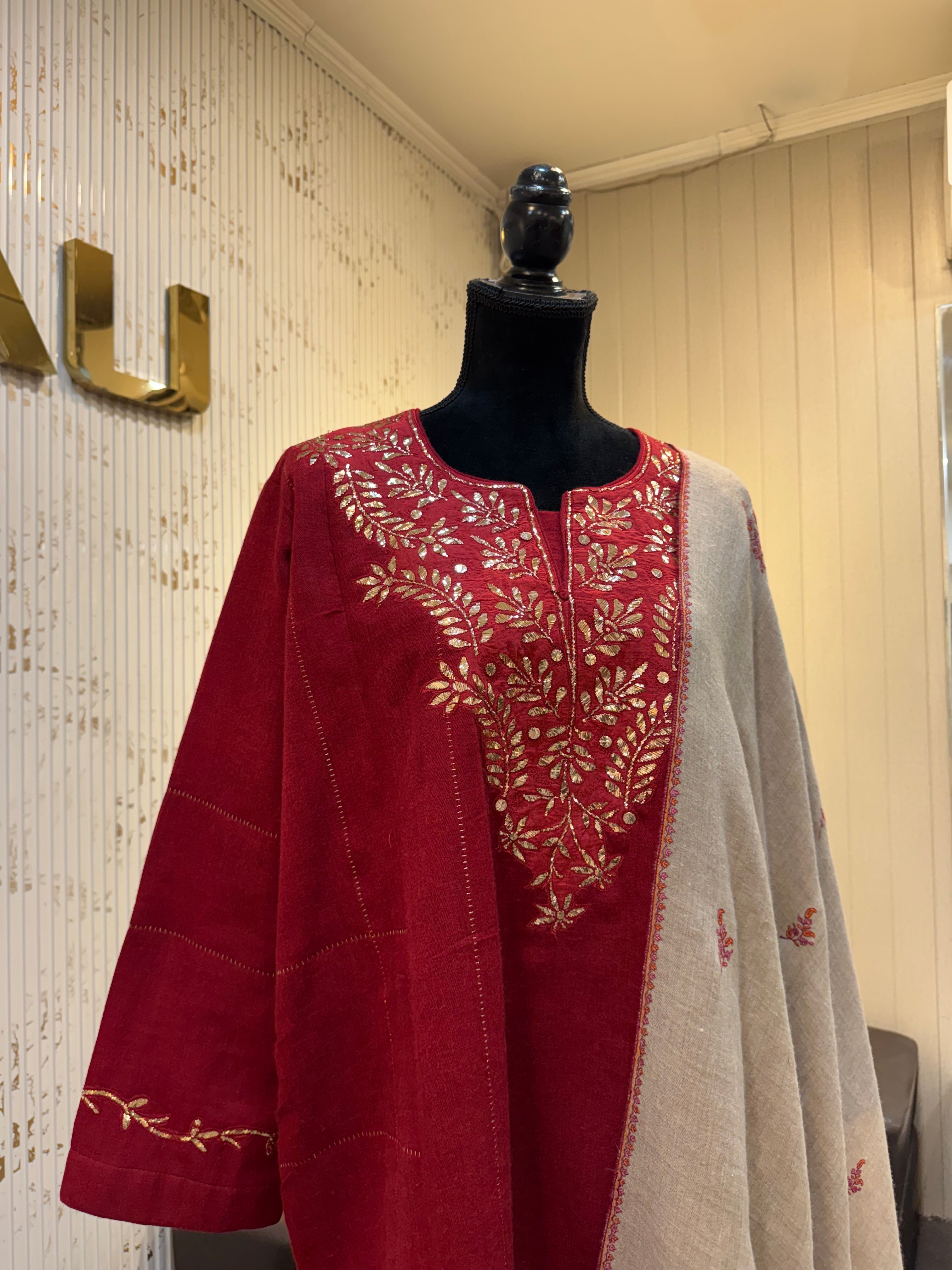 Purepashmina blend pheran set pwb649