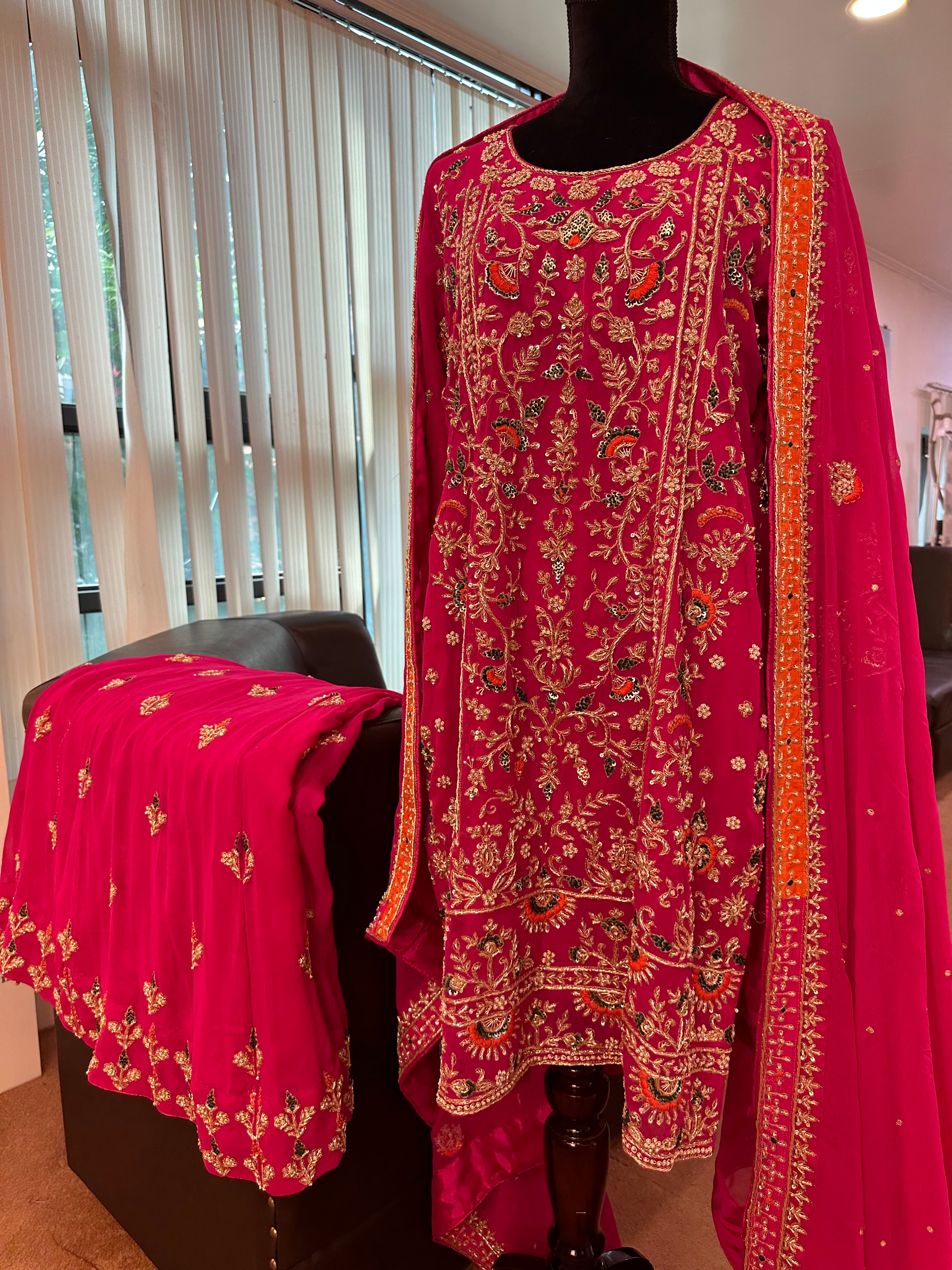 Handembroidered sharara set