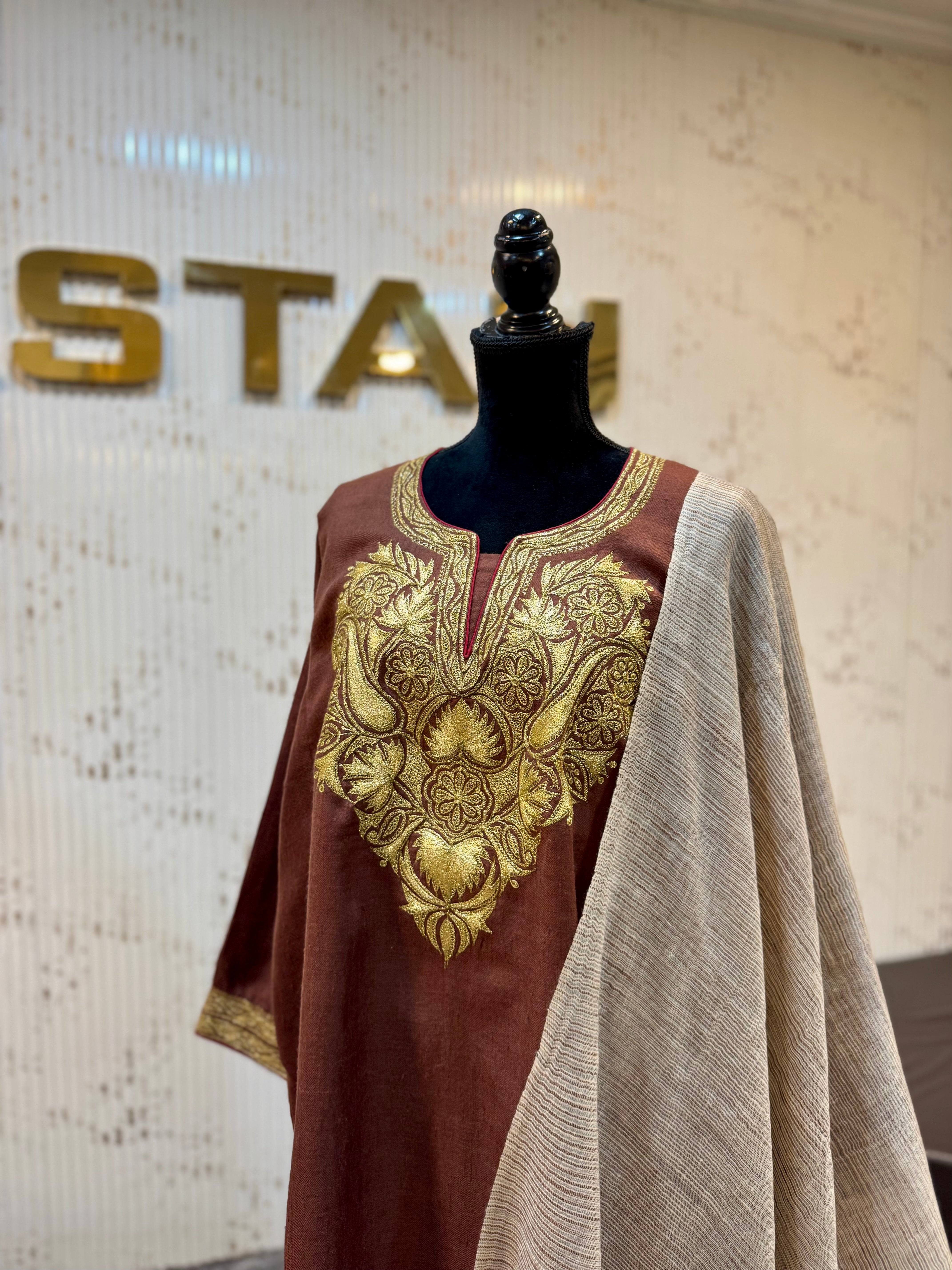 Purepashmina blend pheran set pwb567