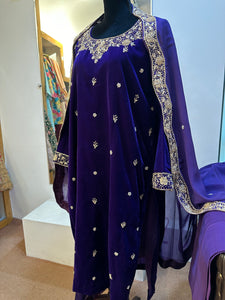 Purple handembroidered dress