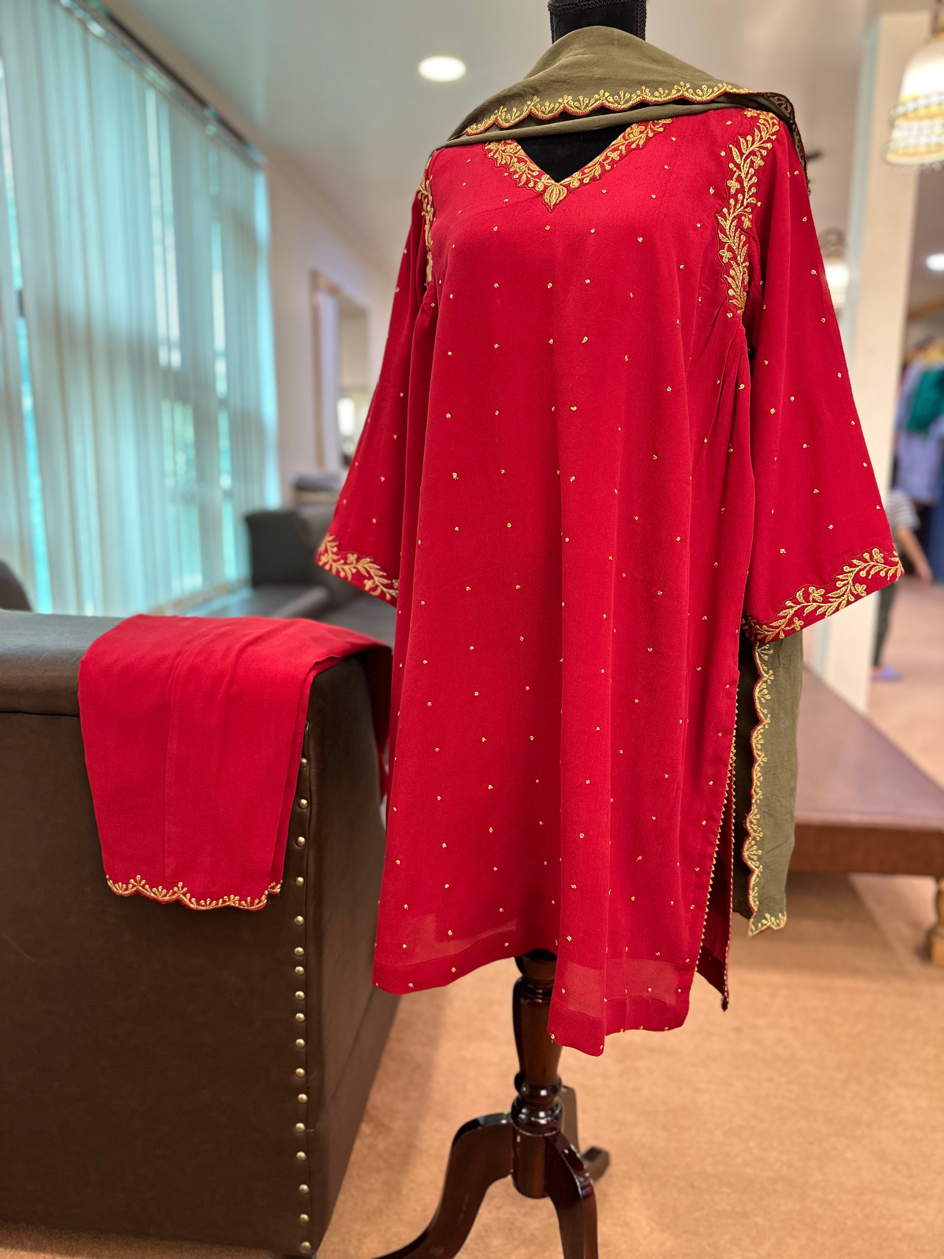 Purechinnon tillawork kurta set