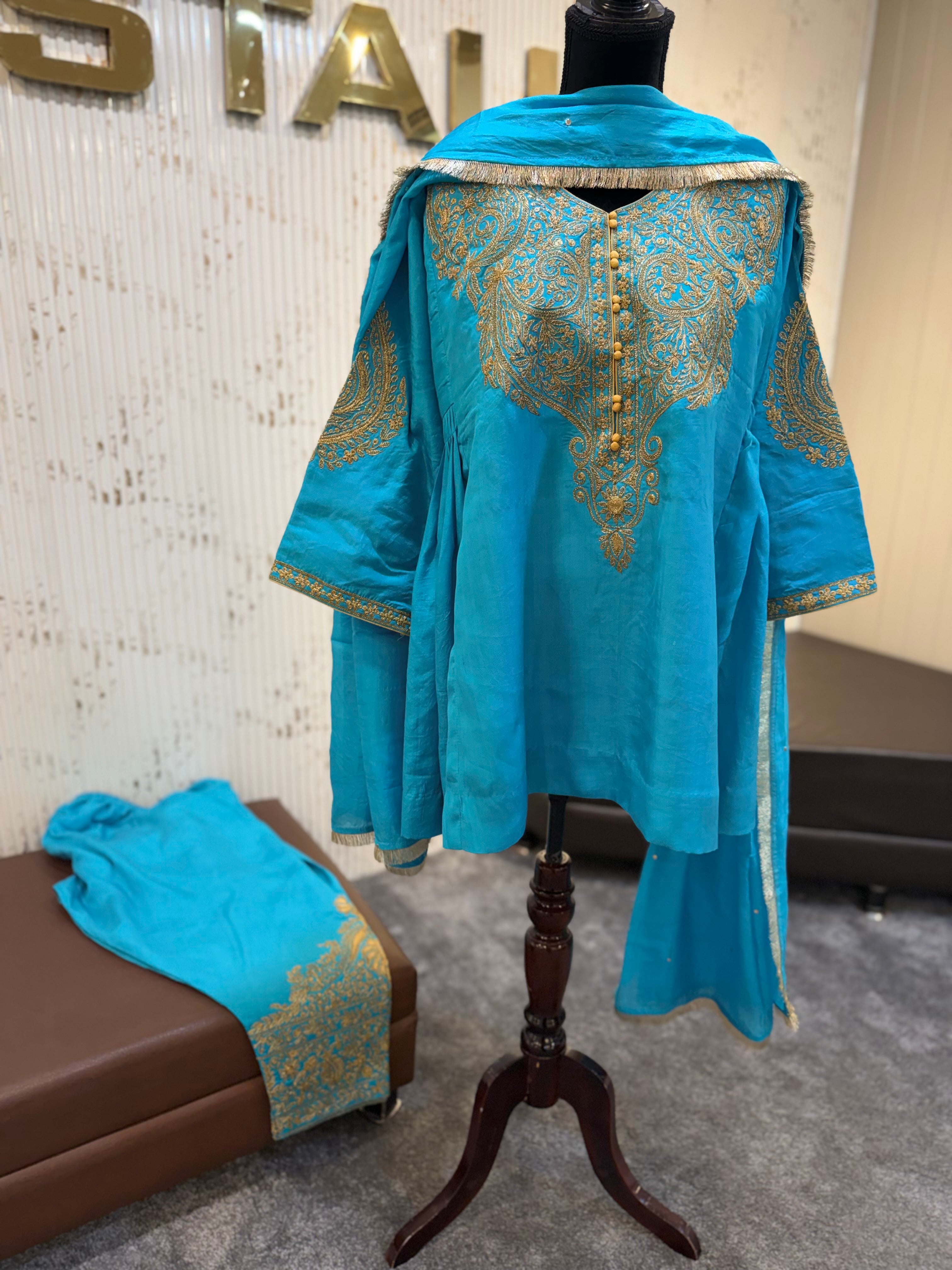 Puresilk 3 piece short kurta