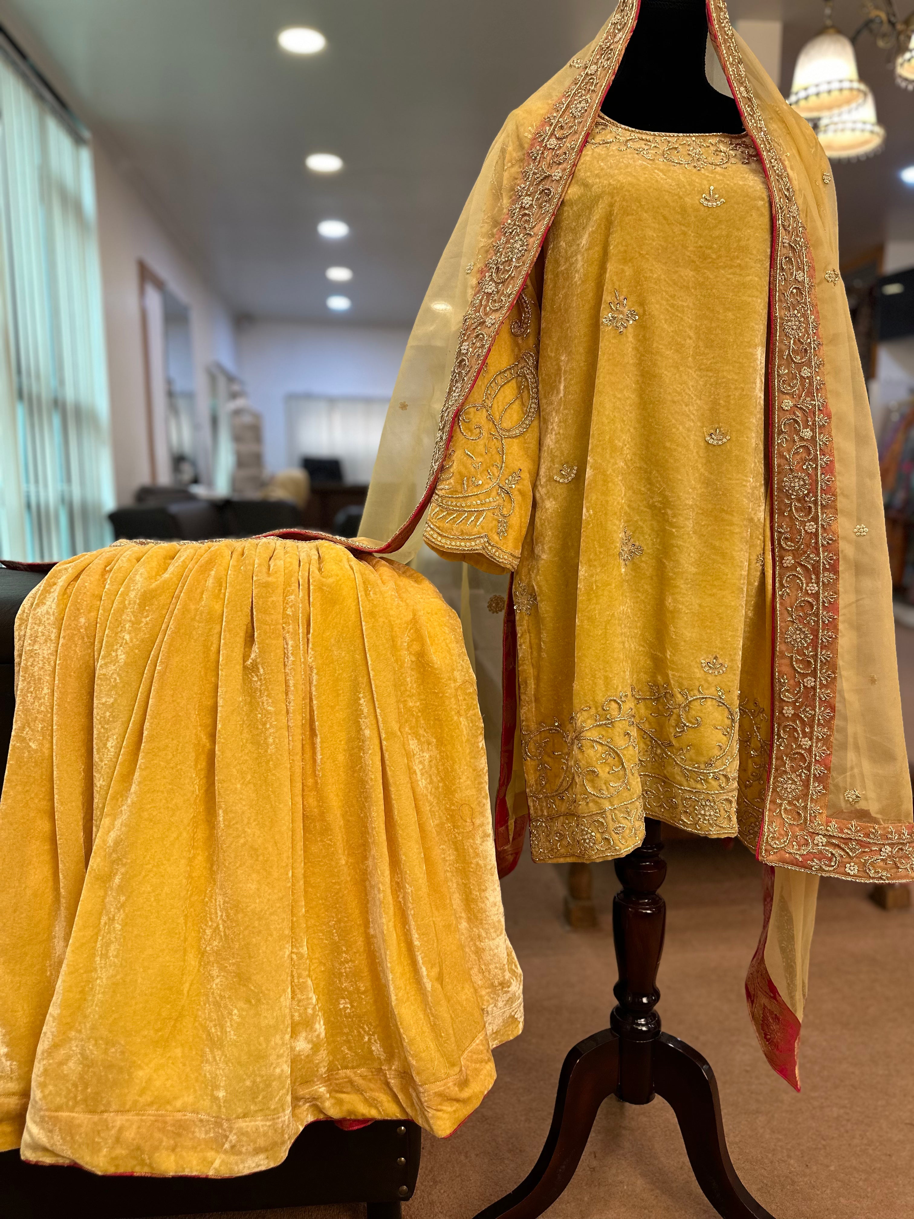 Handembroidered gharara set Pbks