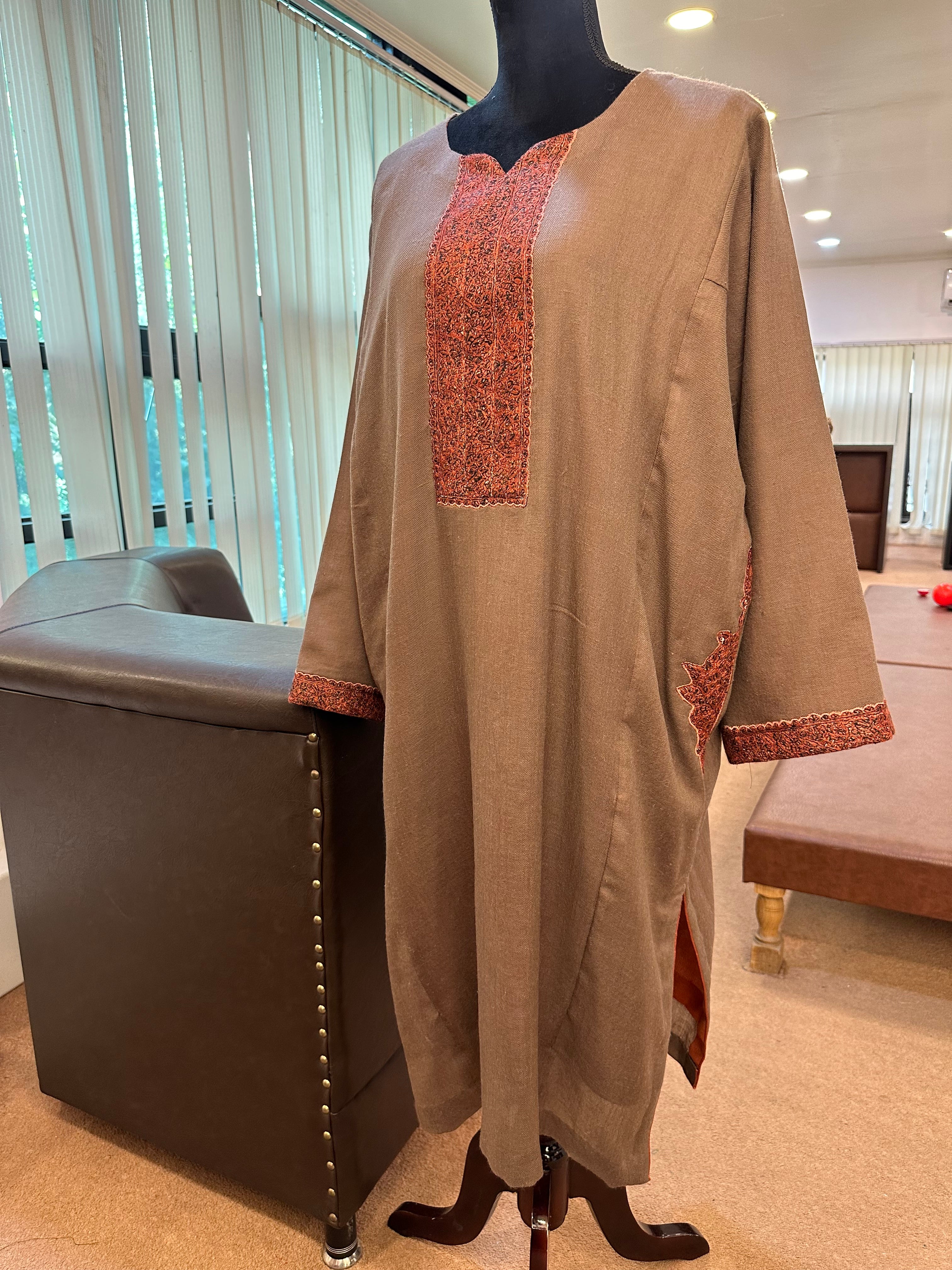 Purepashmina blend pheran Pwb318