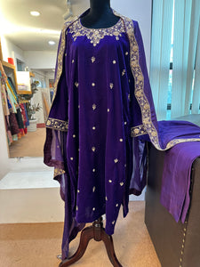 Purple handembroidered dress