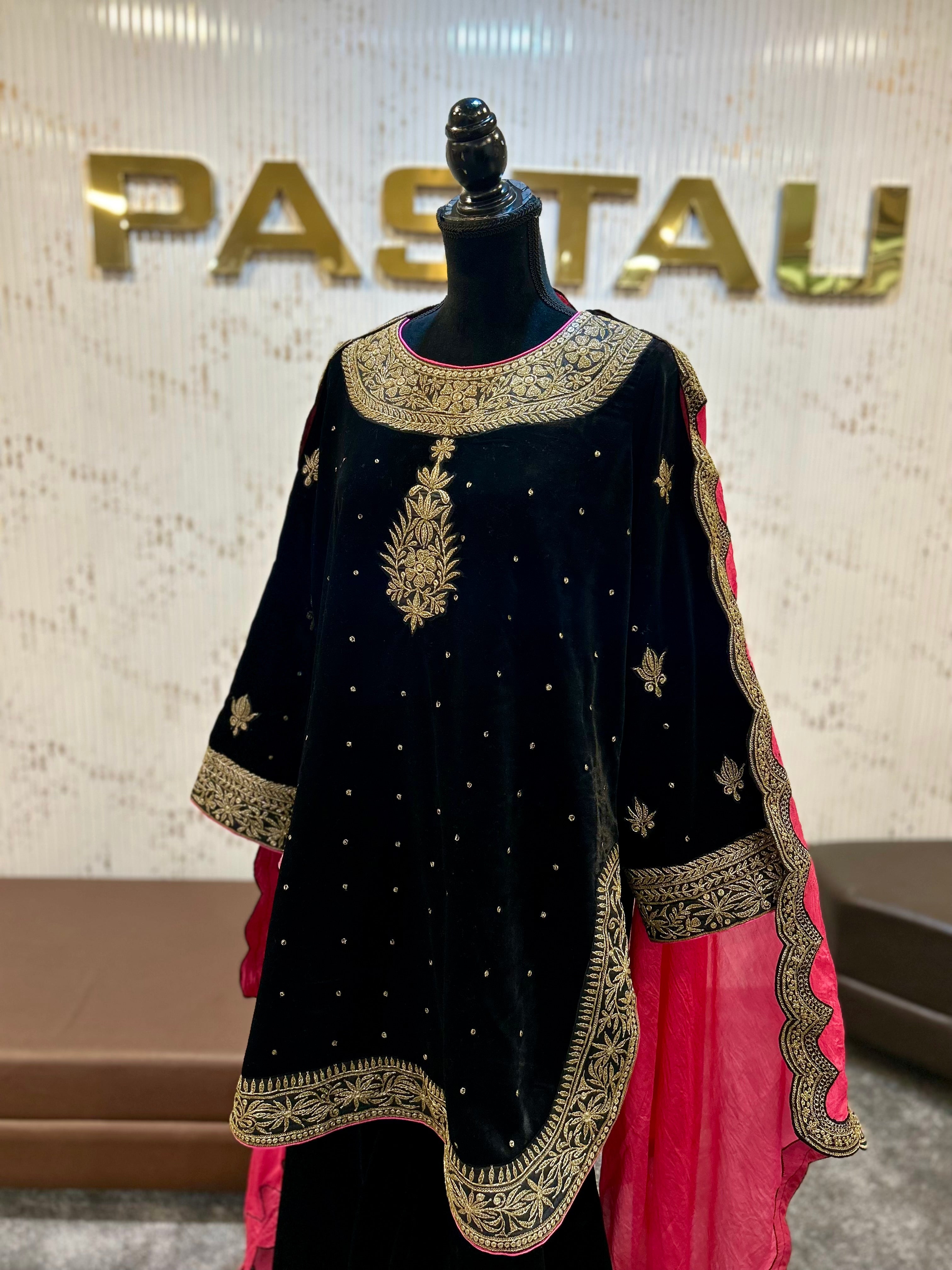 Velvet 3 pc with silk dupatta