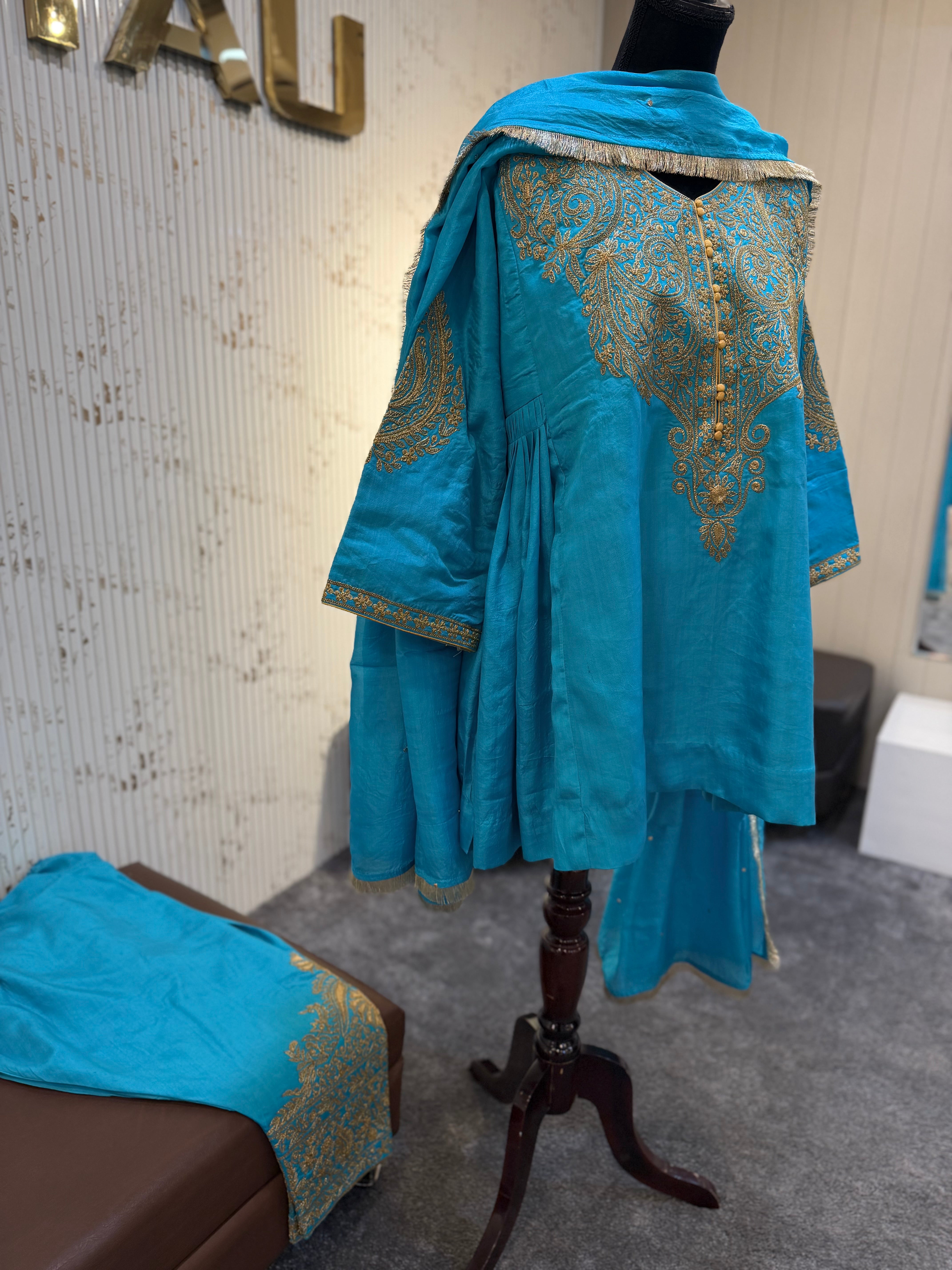 Puresilk 3 piece short kurta