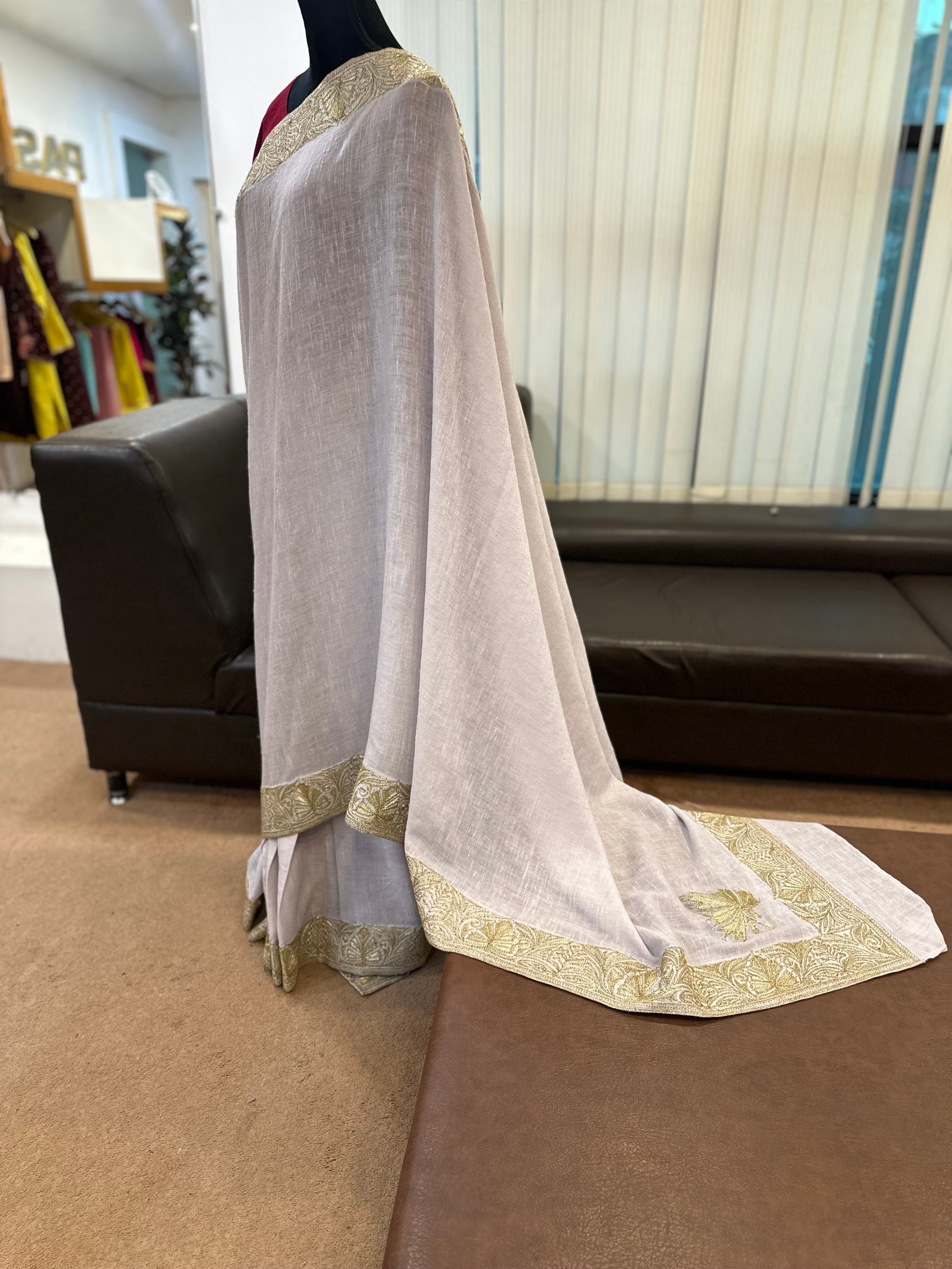Purepashmina blend saree