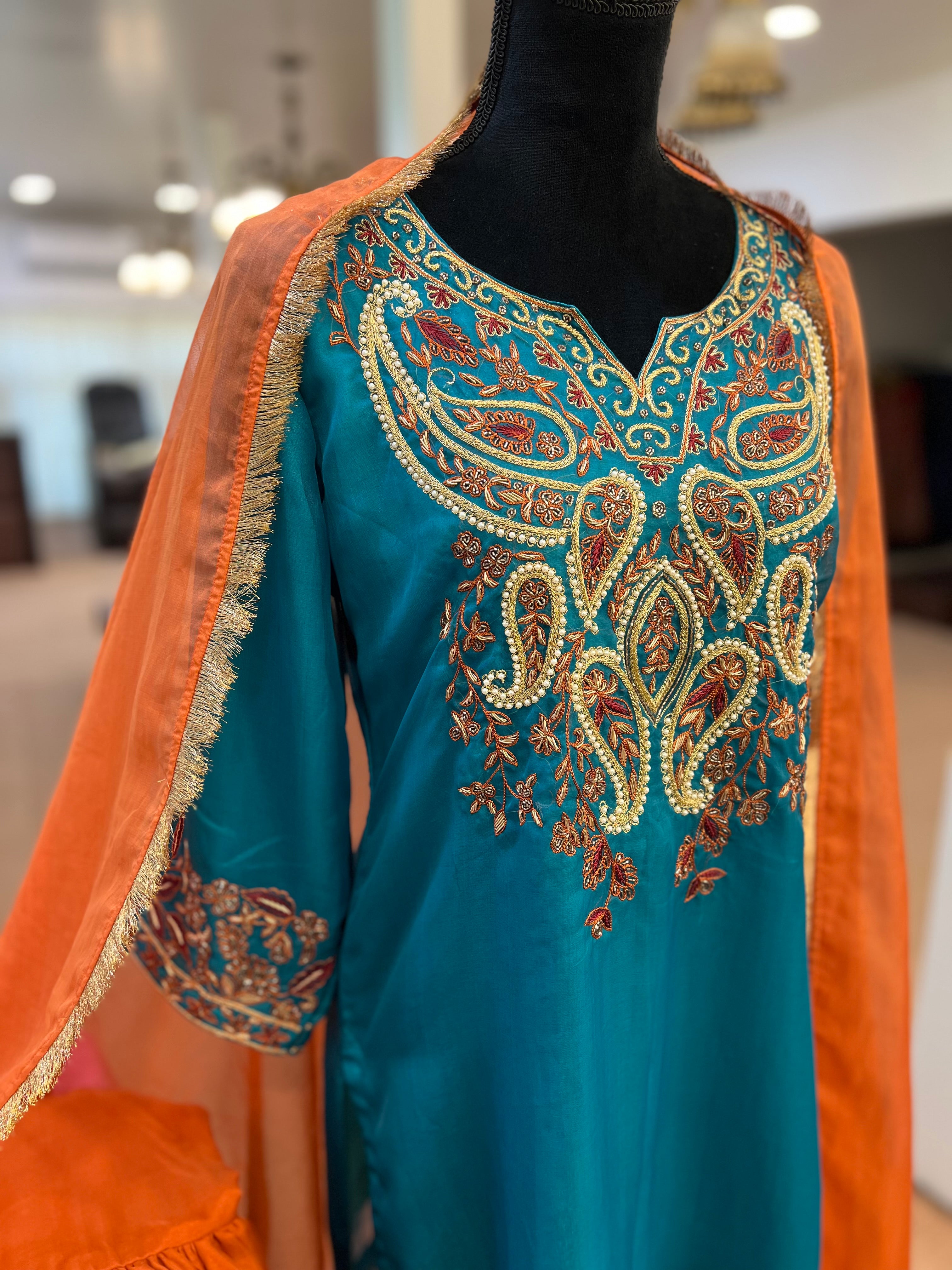 Organza gharara dress