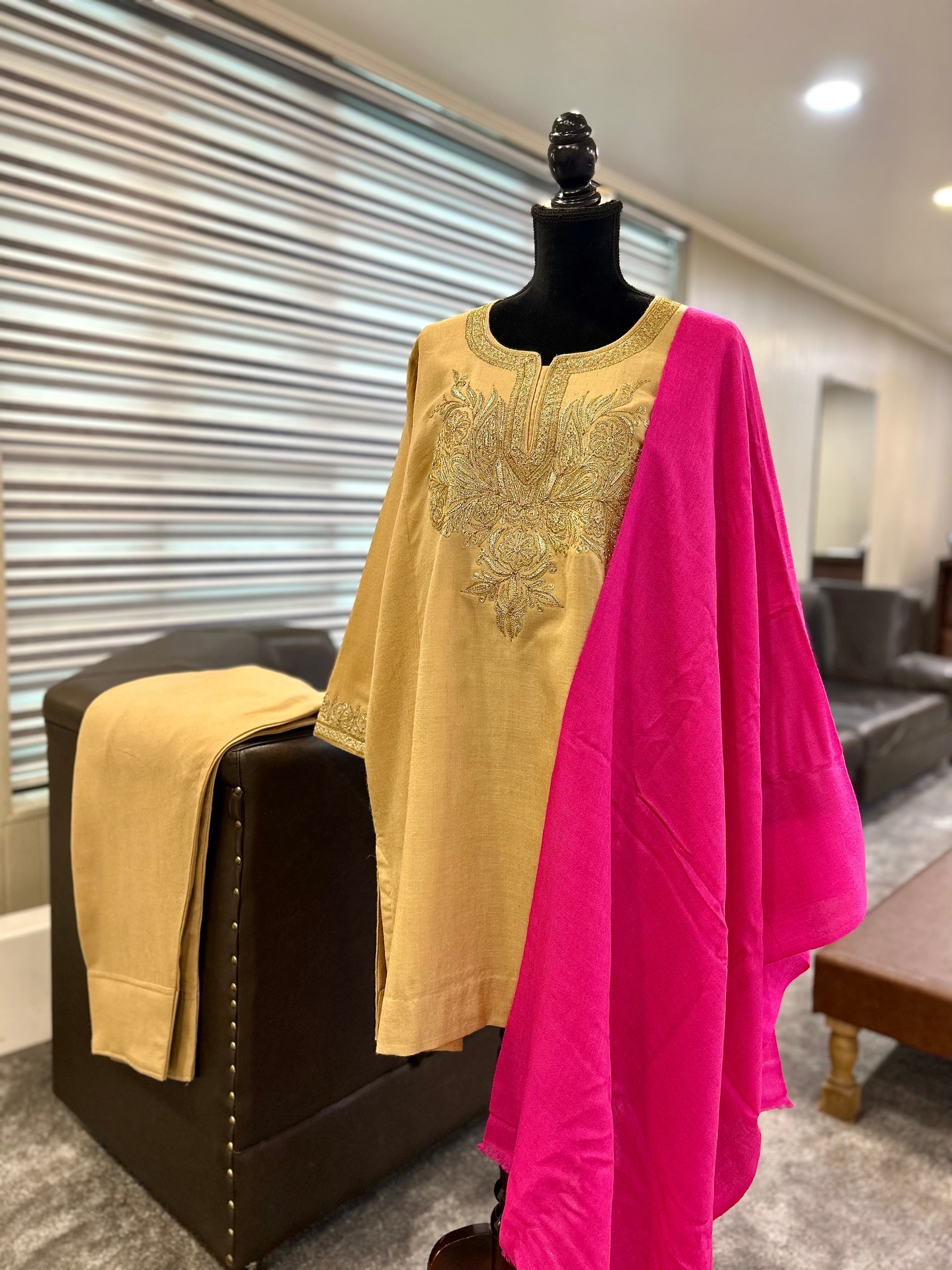 Purepashmina blend pheran set pwb544