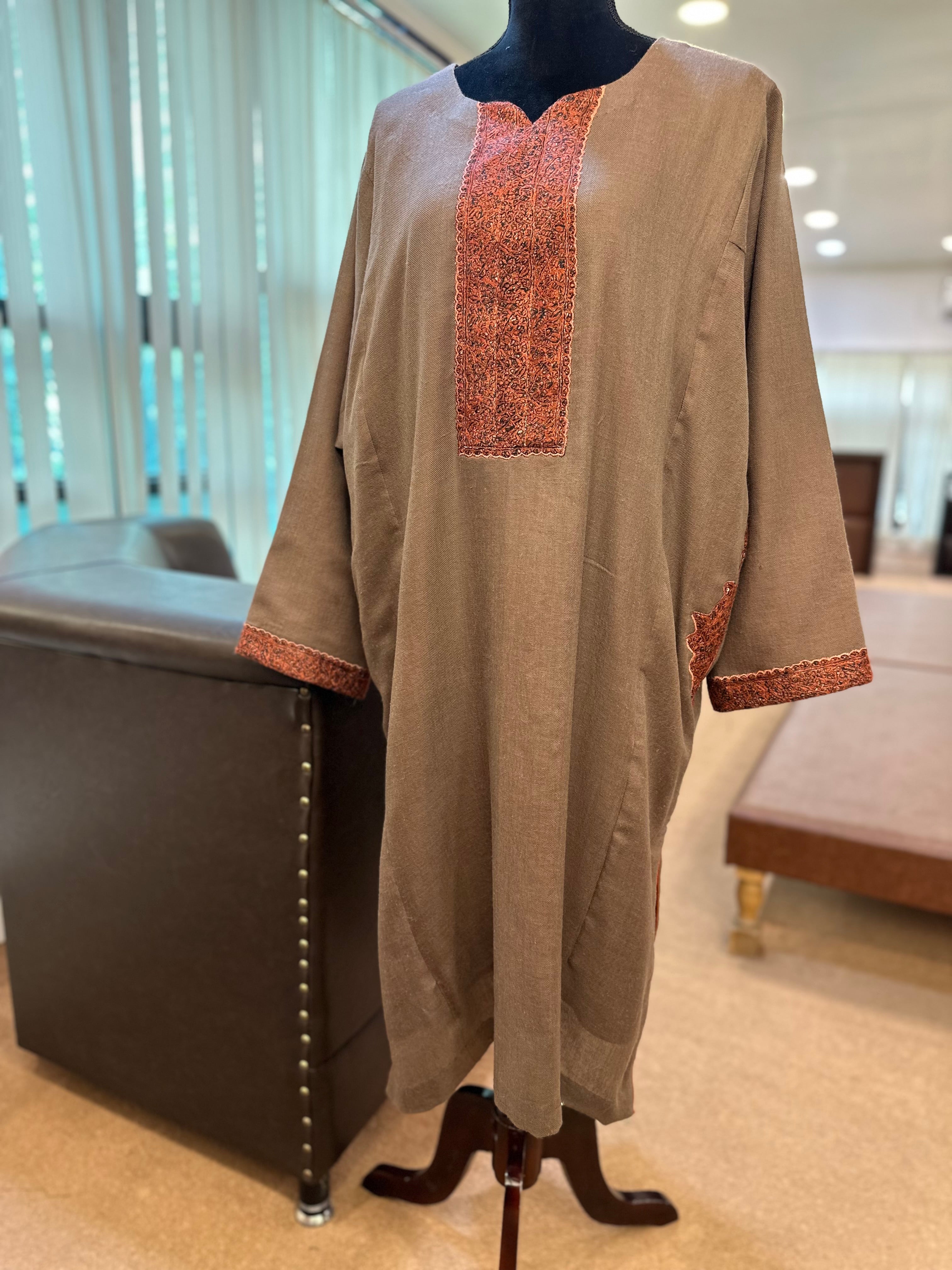 Purepashmina blend pheran Pwb318