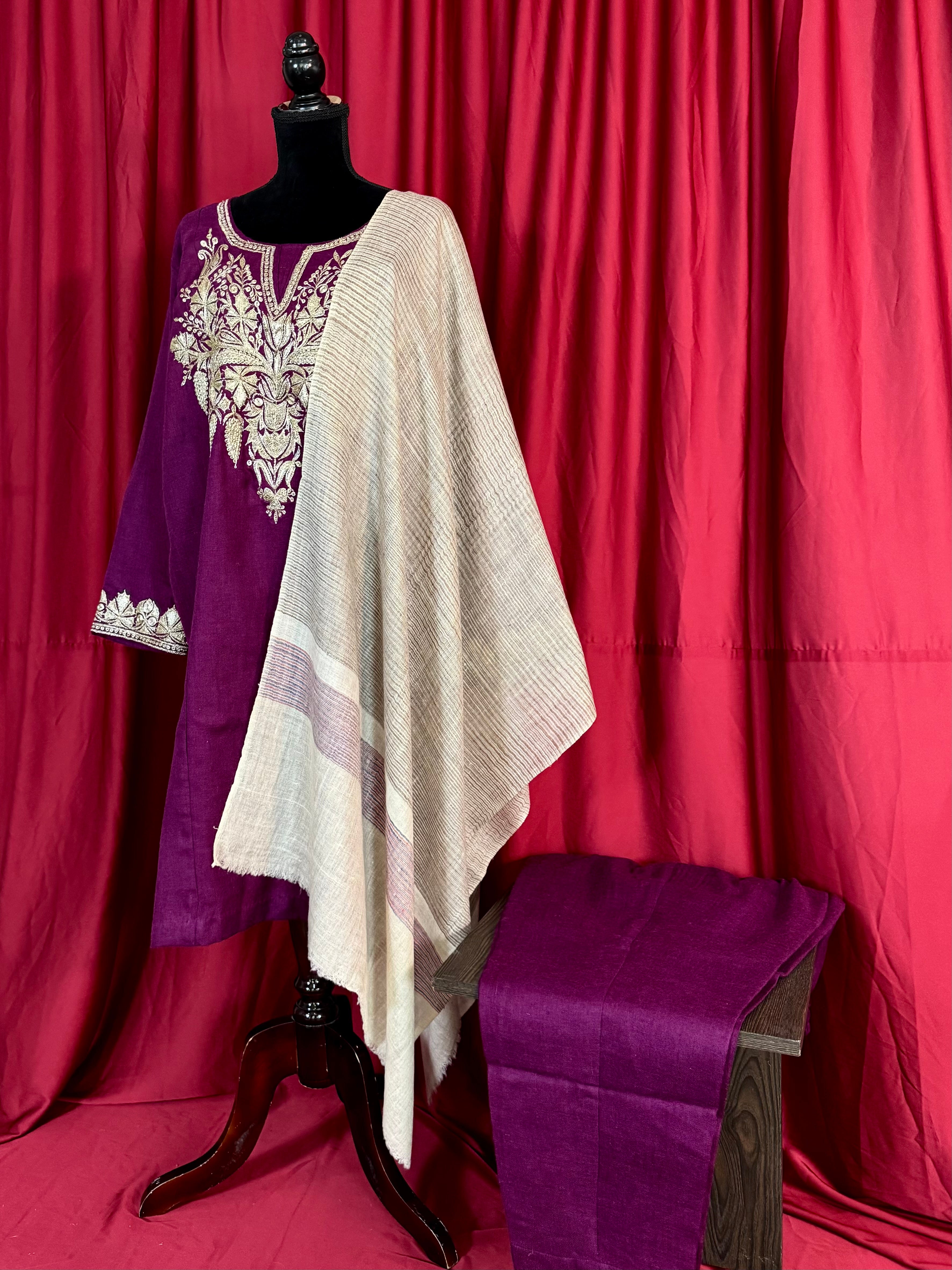 Purepashmina blend 2 piece kurta set pwb524