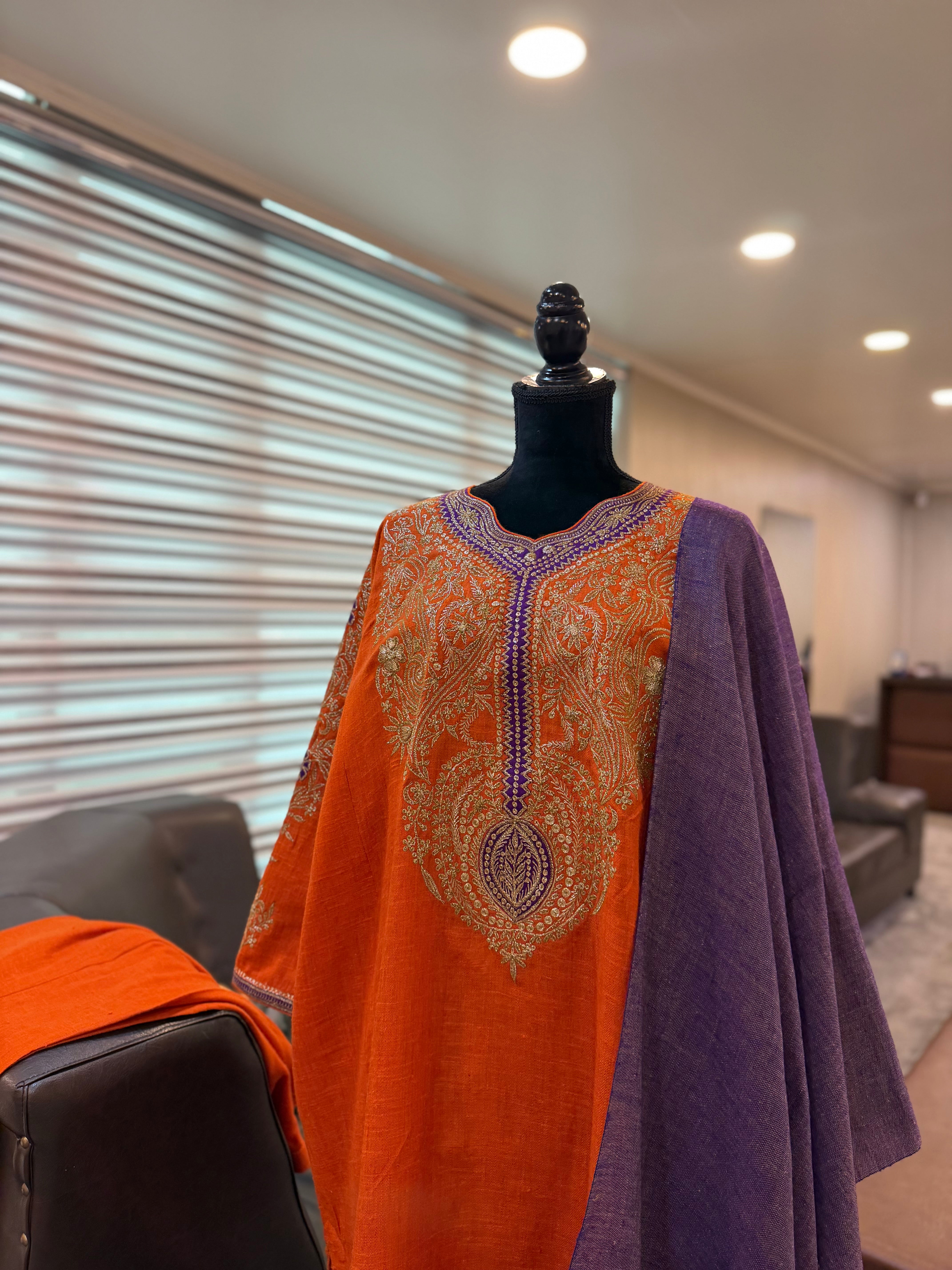 Purepashmina blend pheran set pwb530