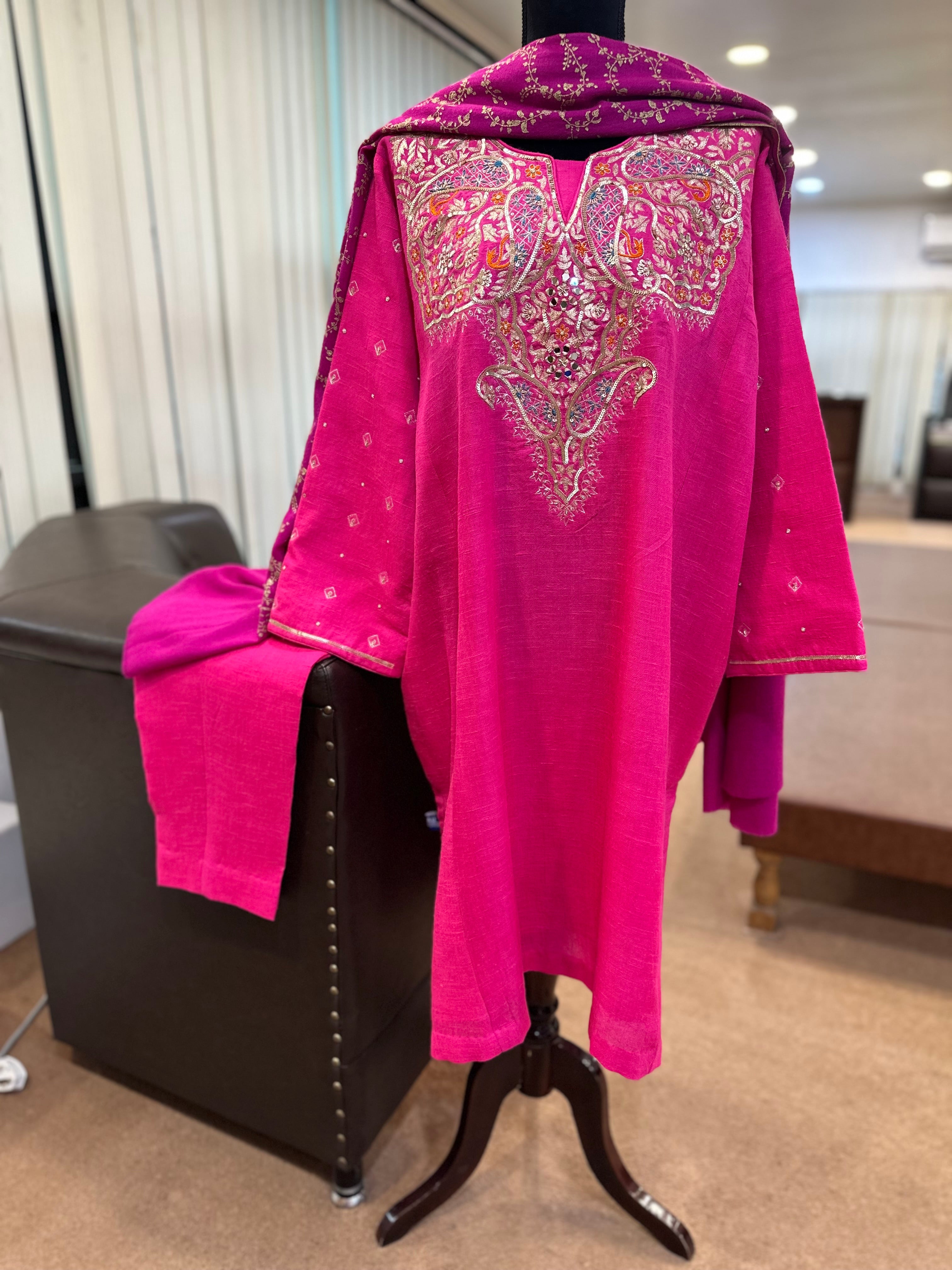 Purepashmina blend pheran set 2 pc