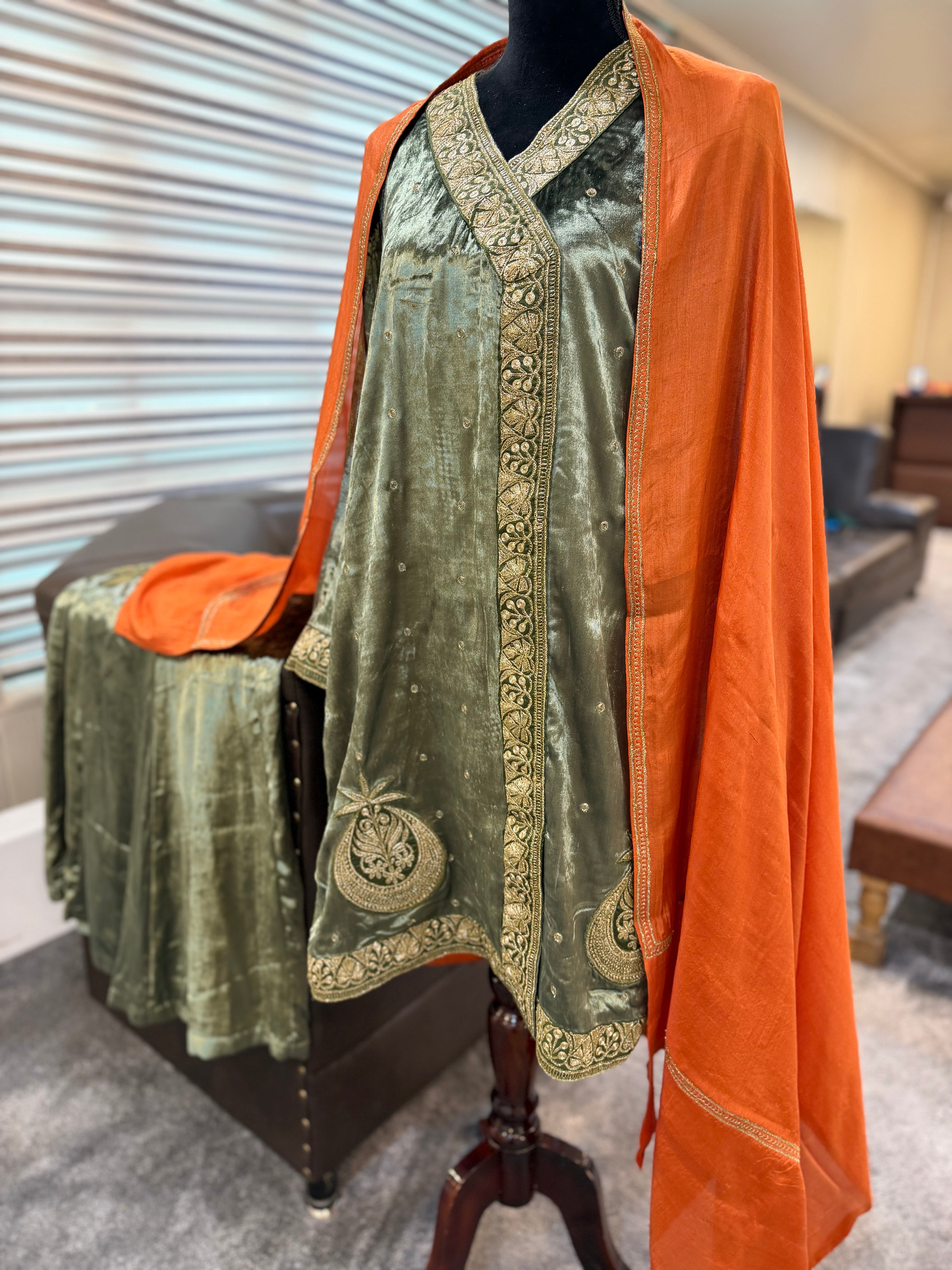 Velvet 3 piece  dress