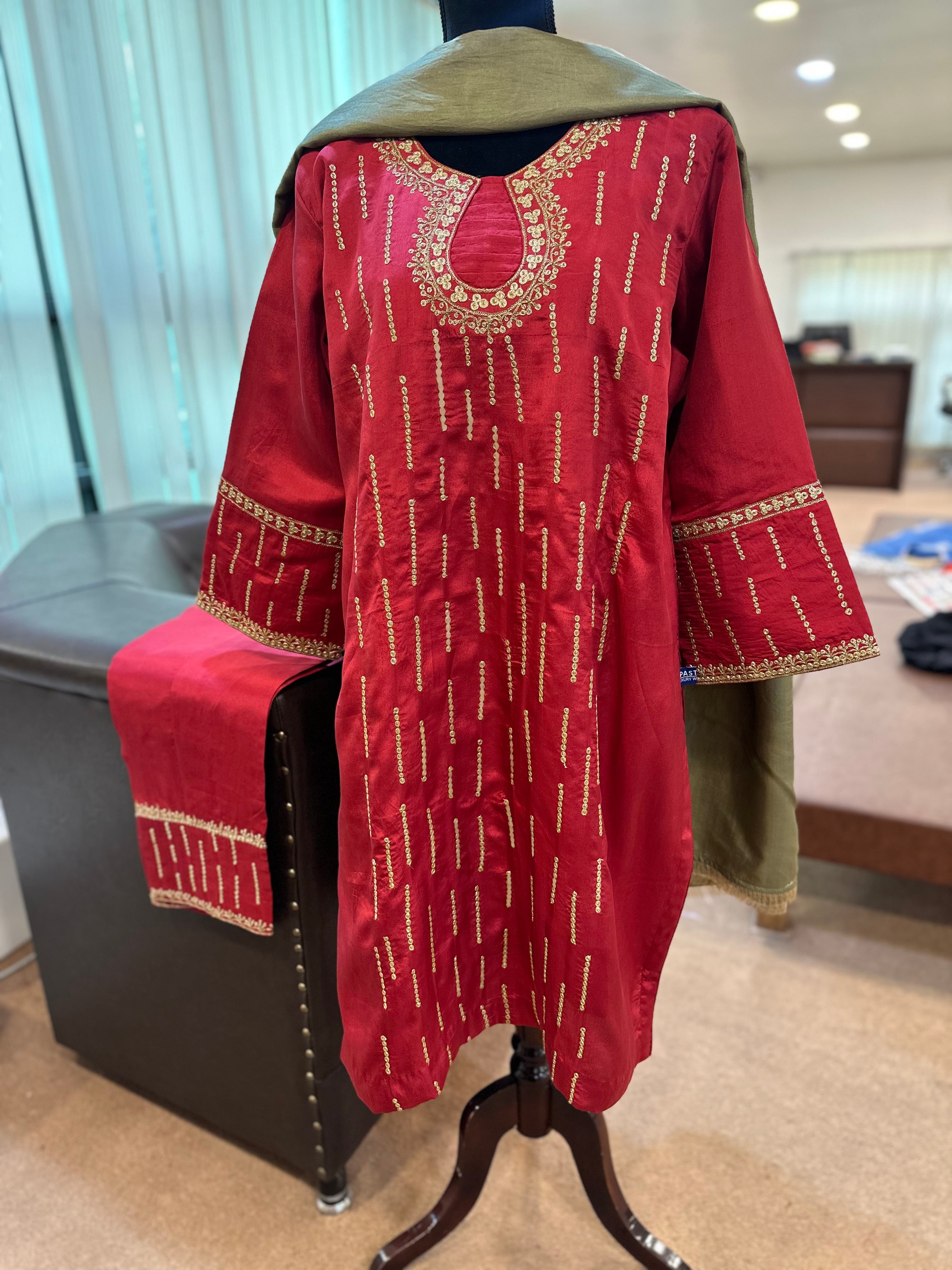 Puresilk 3 piece kurta set mtks842