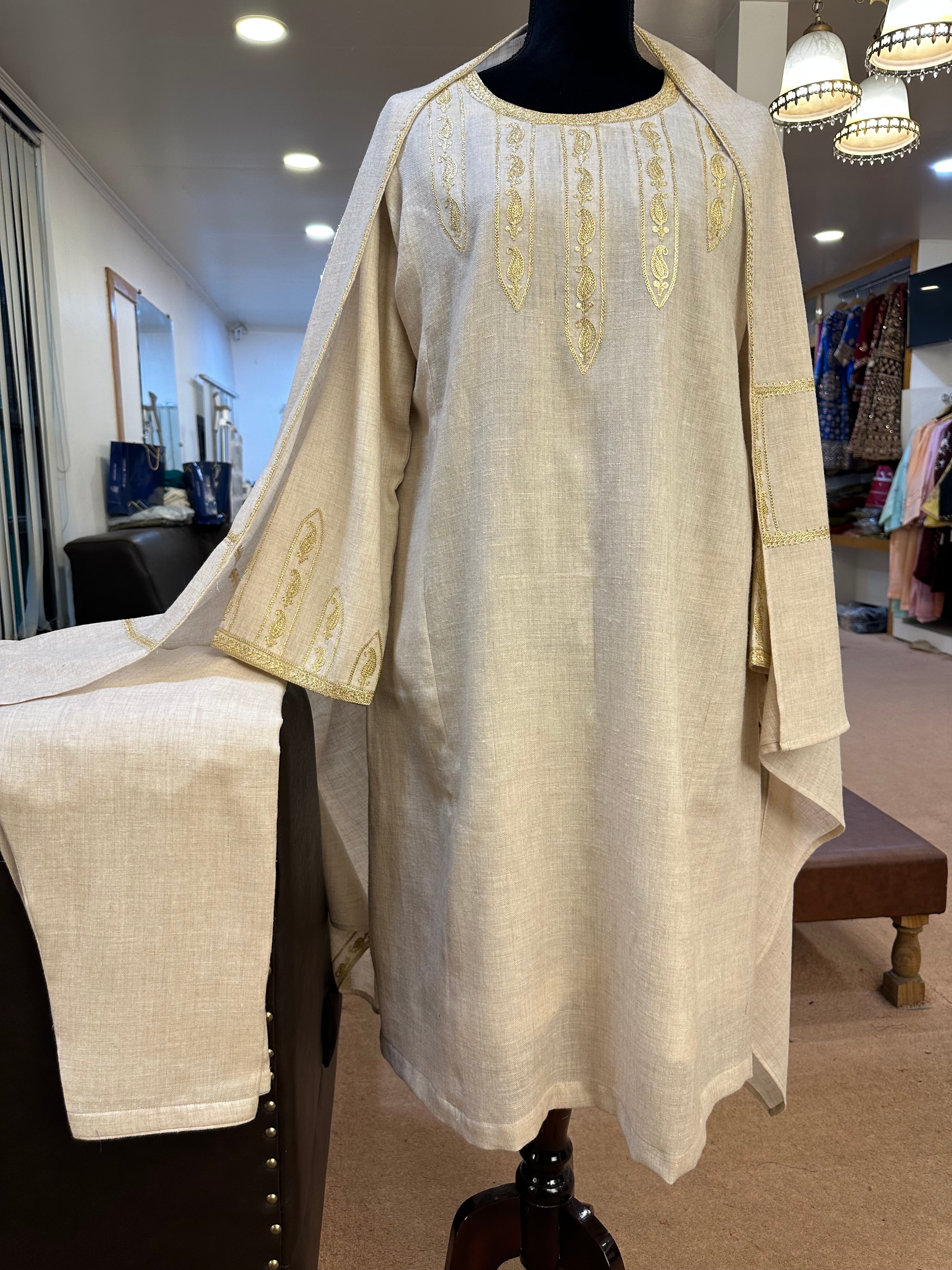 Pashmina blend kurta set