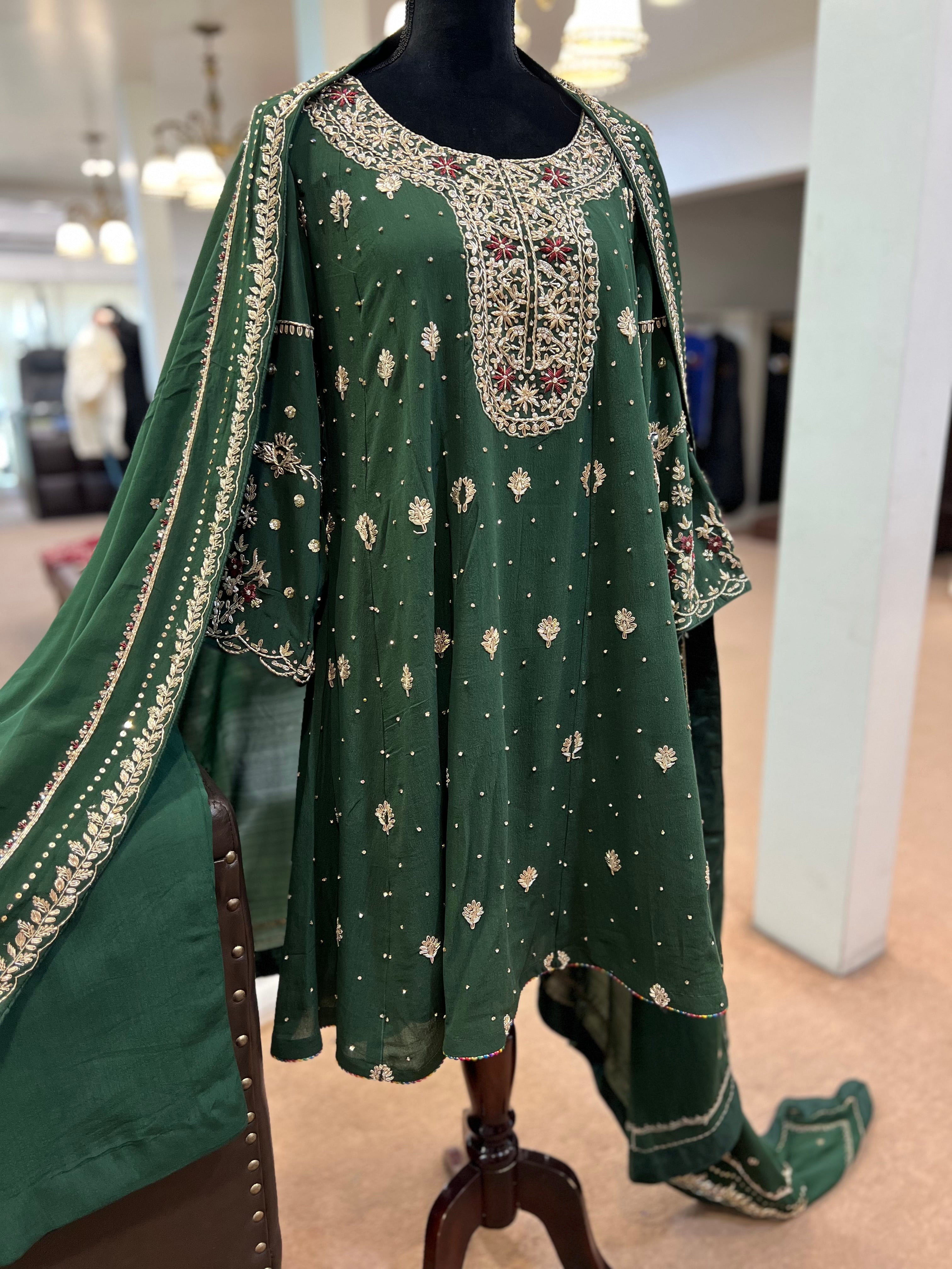 Hand embroidered kali dress 3pc stitched