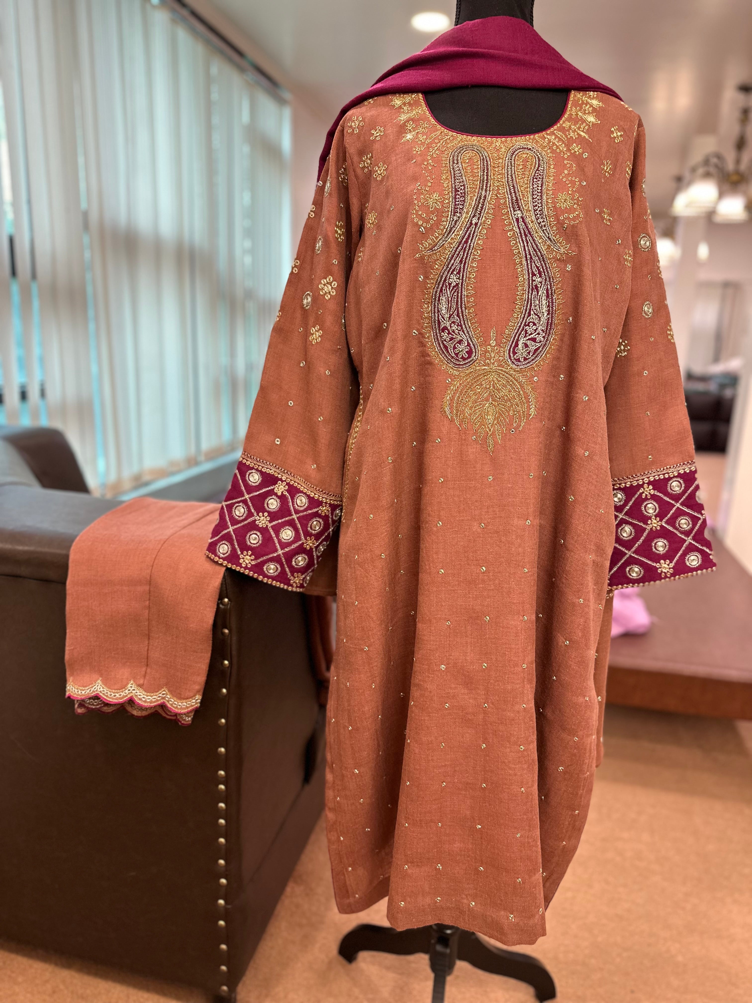 Purepashmina blend kurta set pwb373