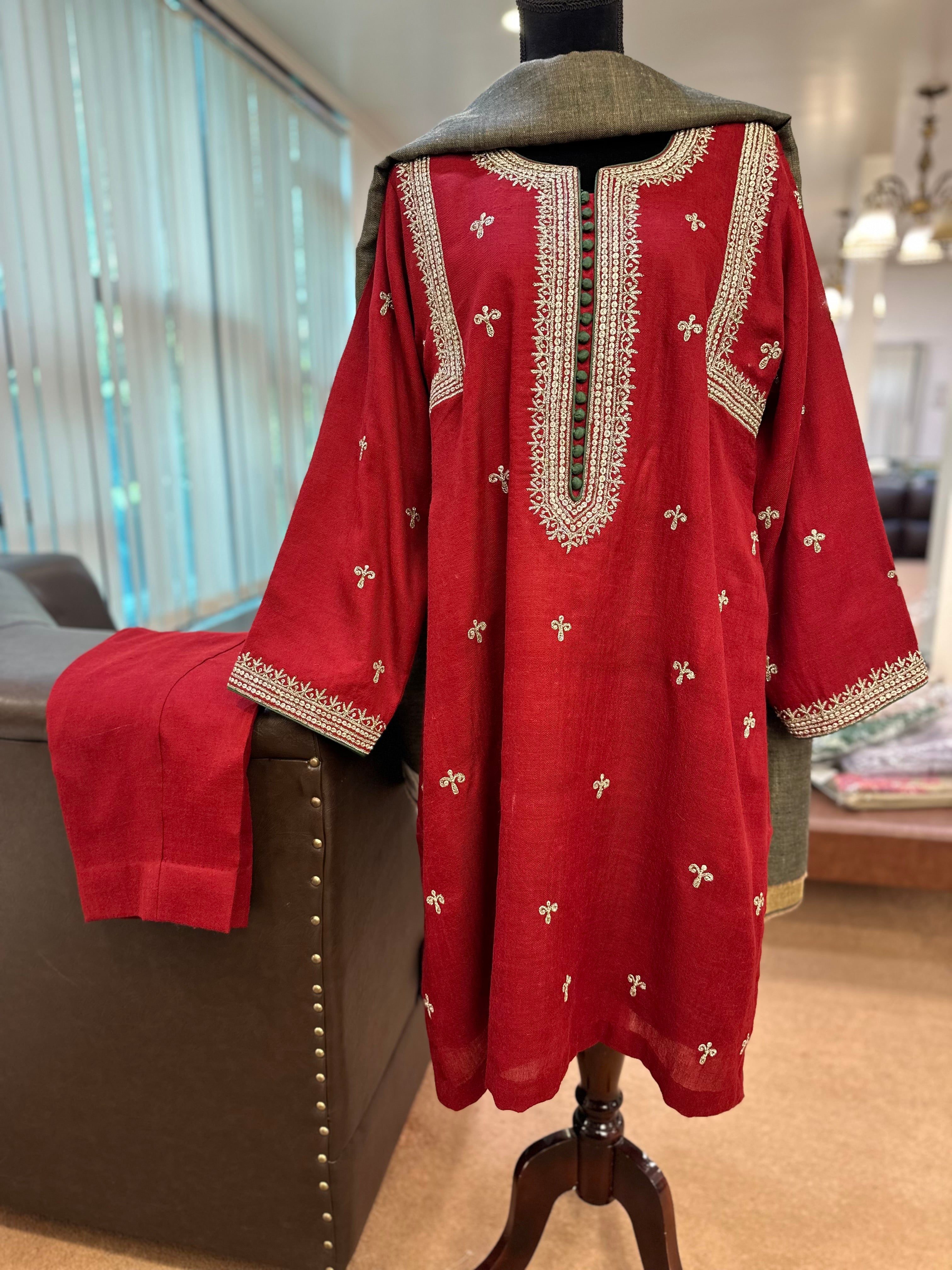 Purepashmina blend kurta set pwb340