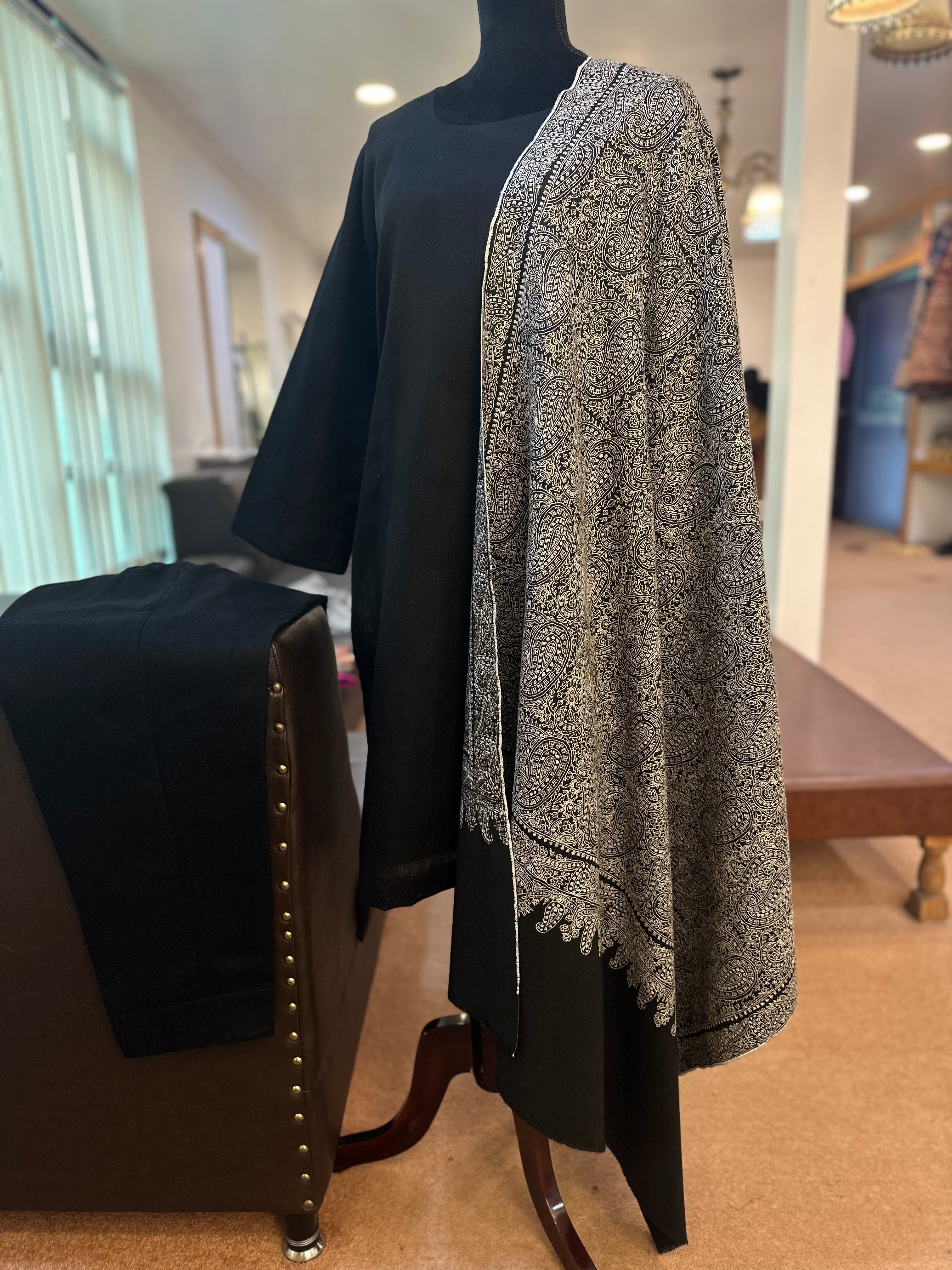 Pure pashmina blend kurta set 2pc (shawl seperate)