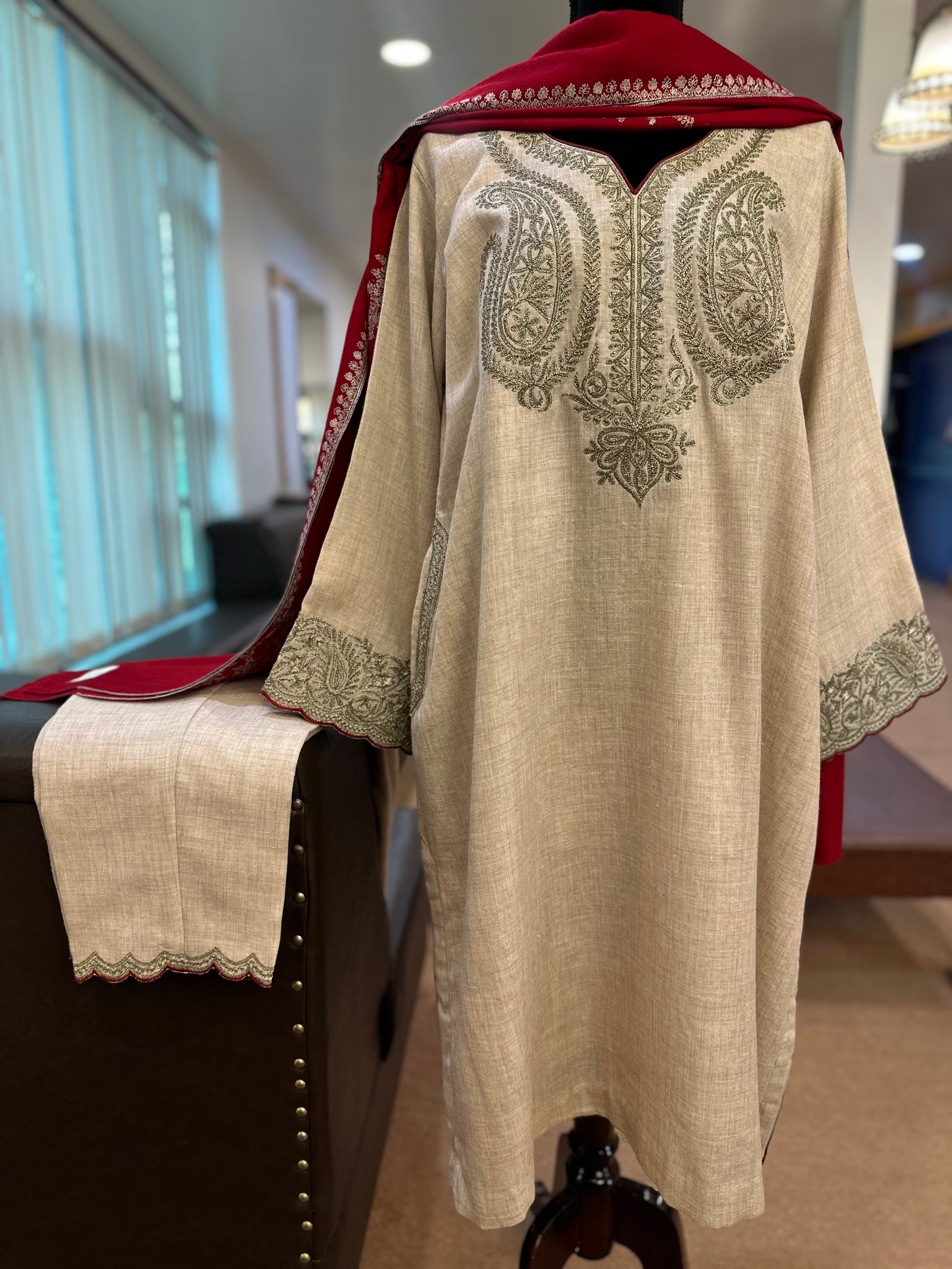 Purepashmina blend kurta set pwb342