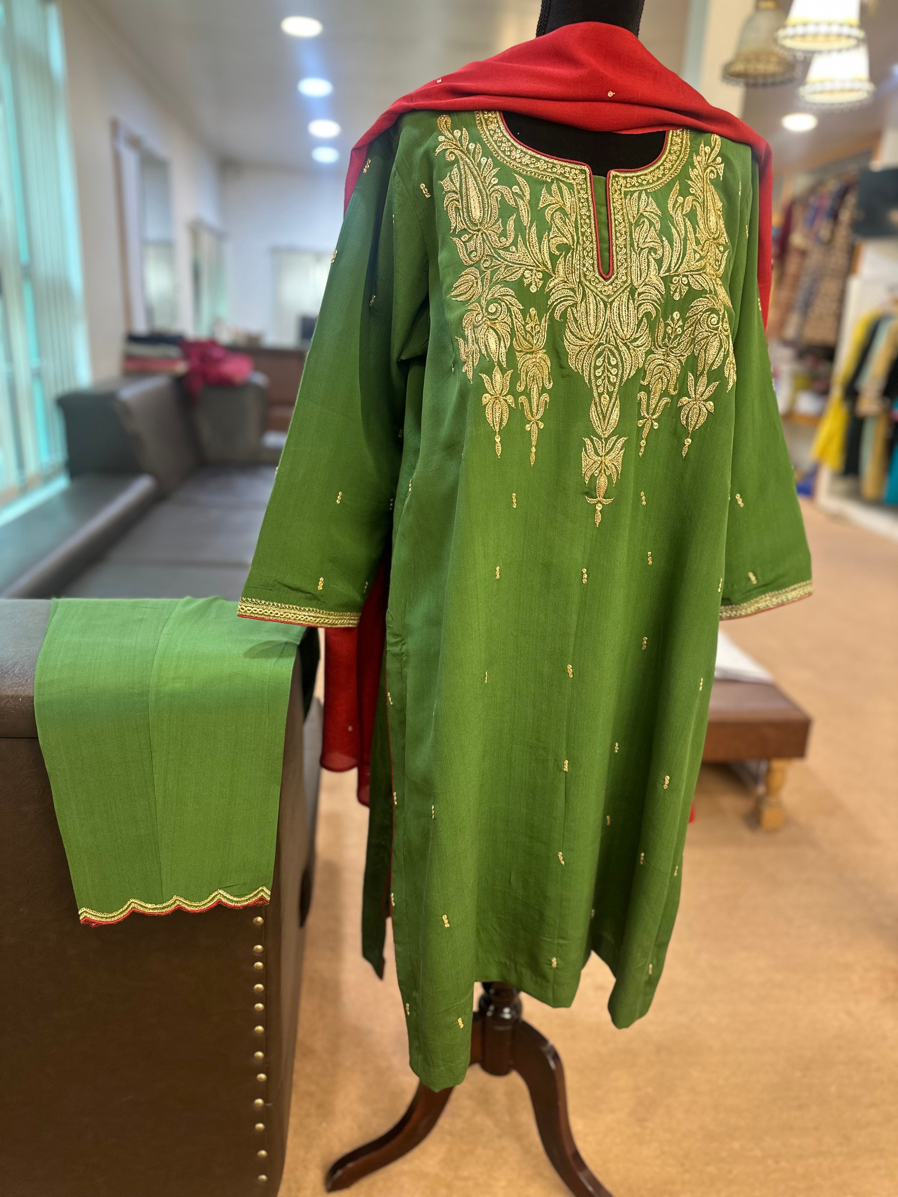 Purecrepe 3 piece kurta set mtks820