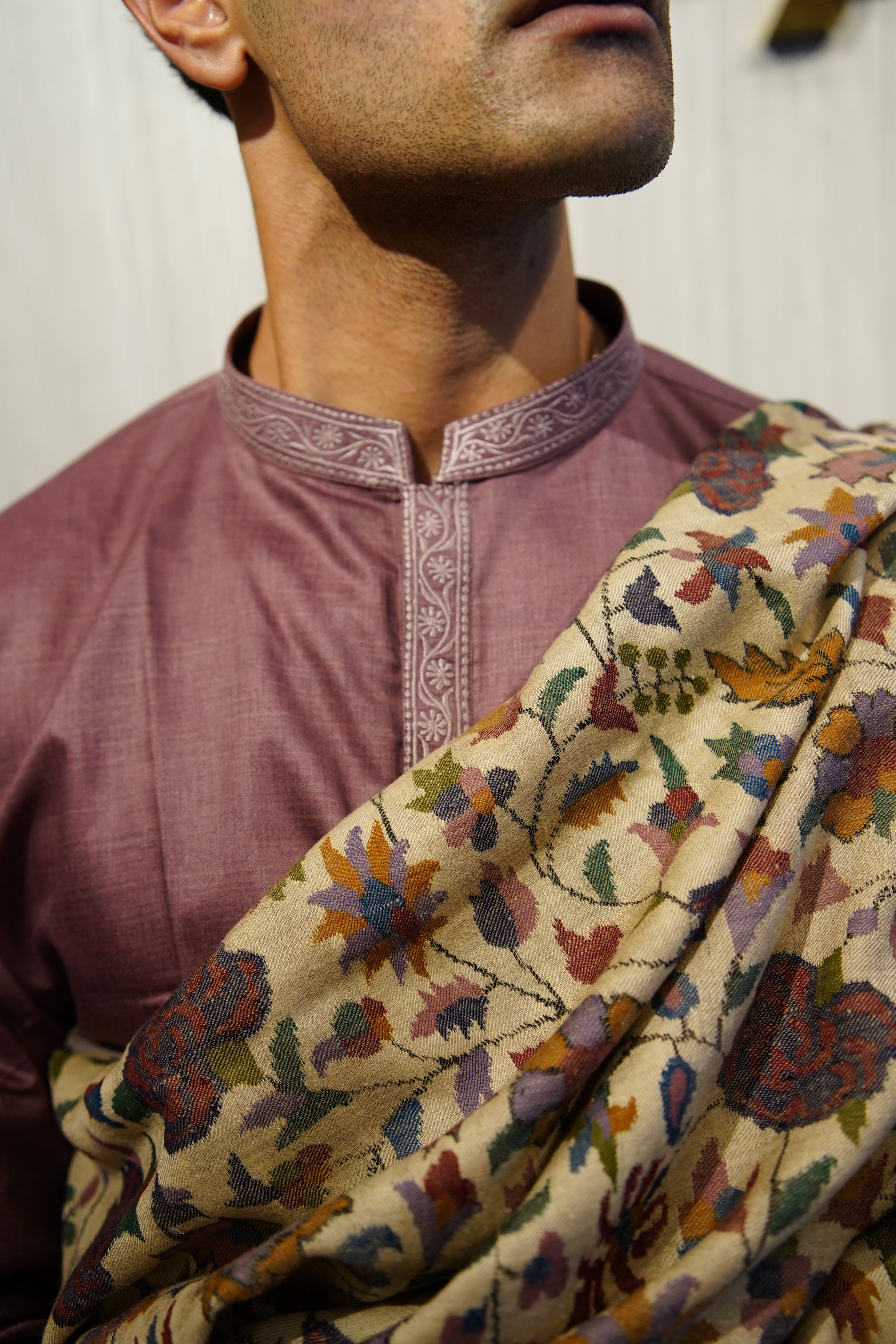 Dusty Rose Artisanal Kurta Pajama
