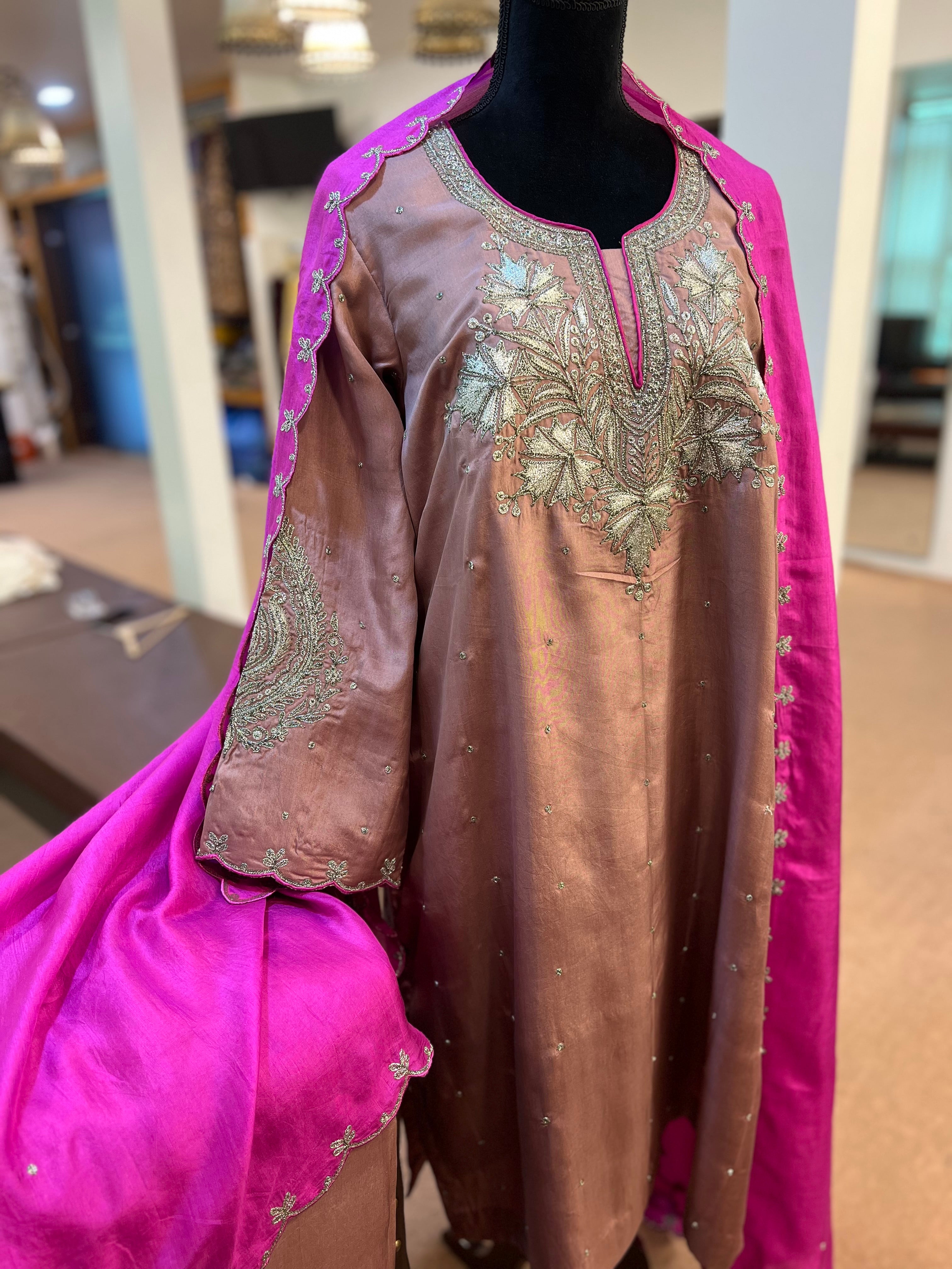 Pure silk kurta set 3pc stitched