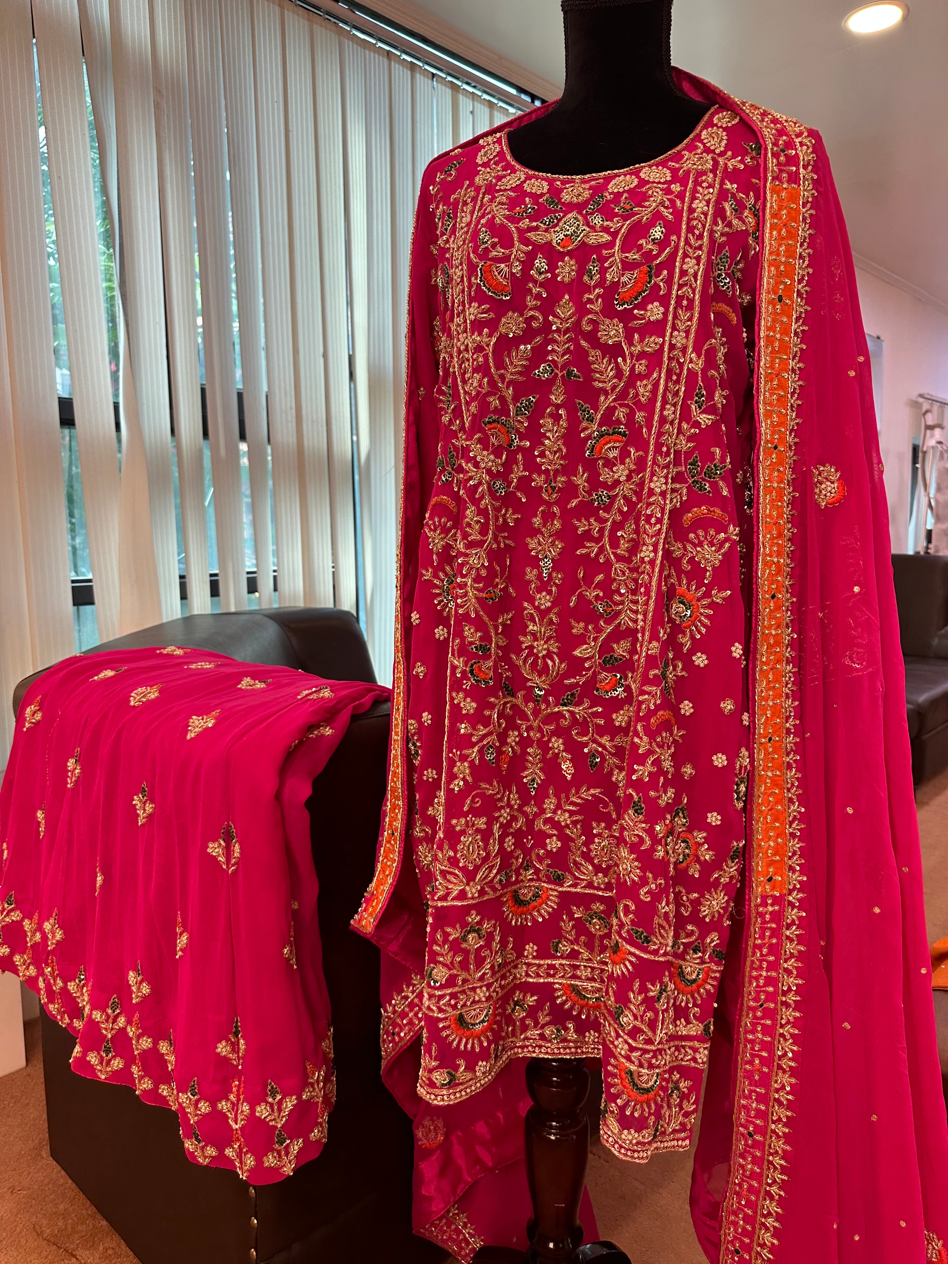 Handembroidered sharara set