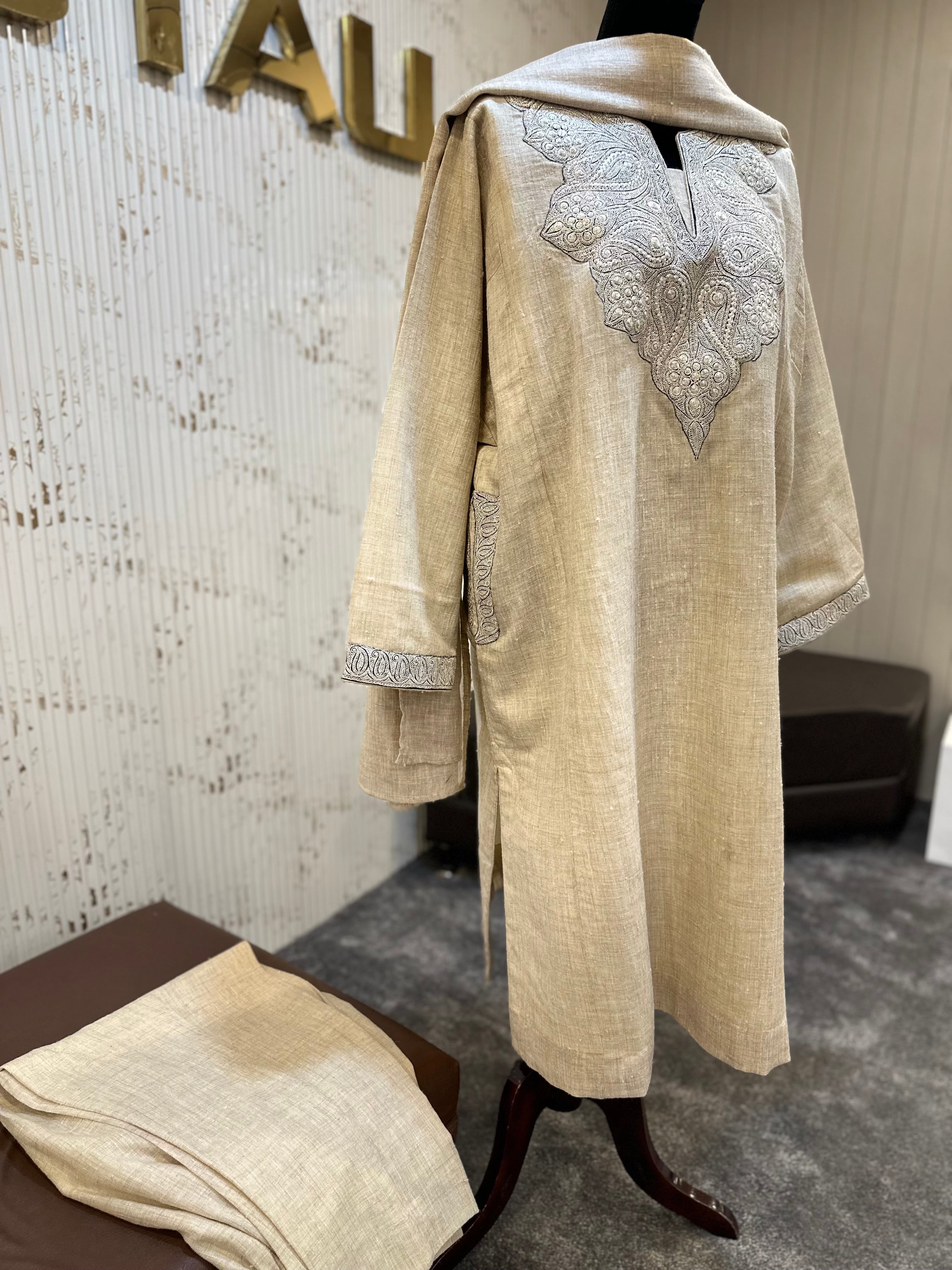 Purepashmina blend 3 pc pheran set pwb522