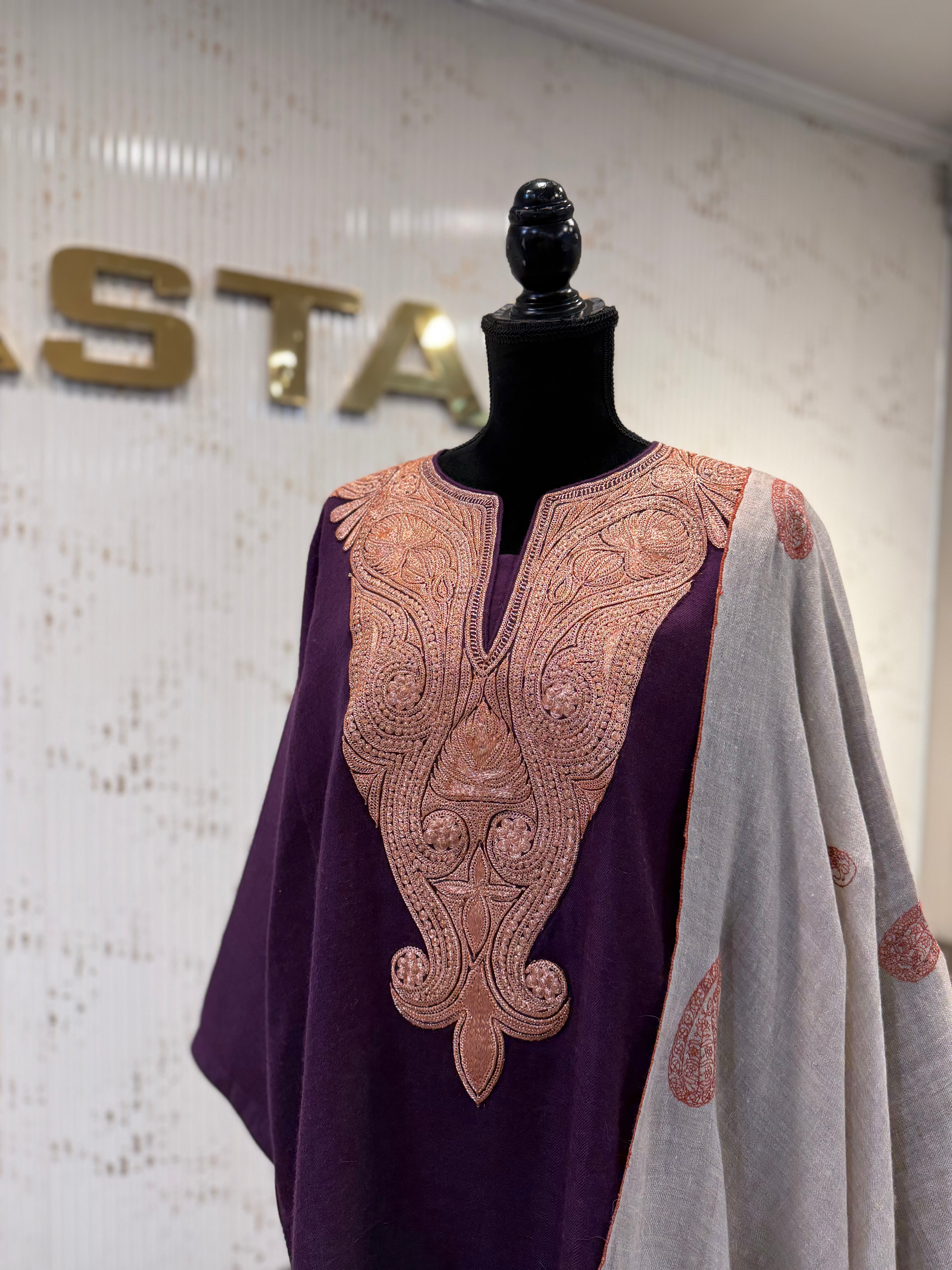 Purepashmina blend pheran set pwb539