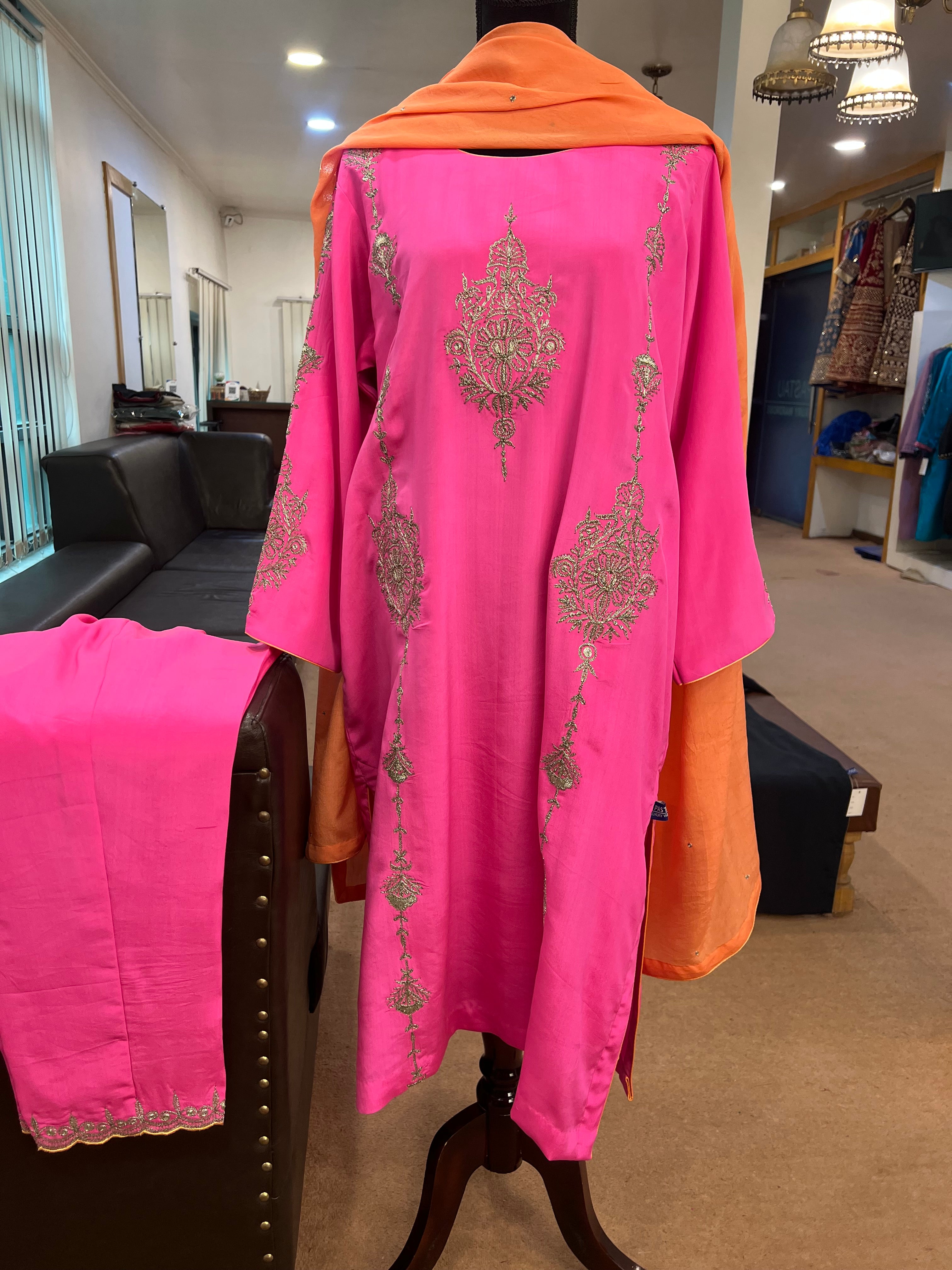Pure crepe kurta set 3pc MTKS787
