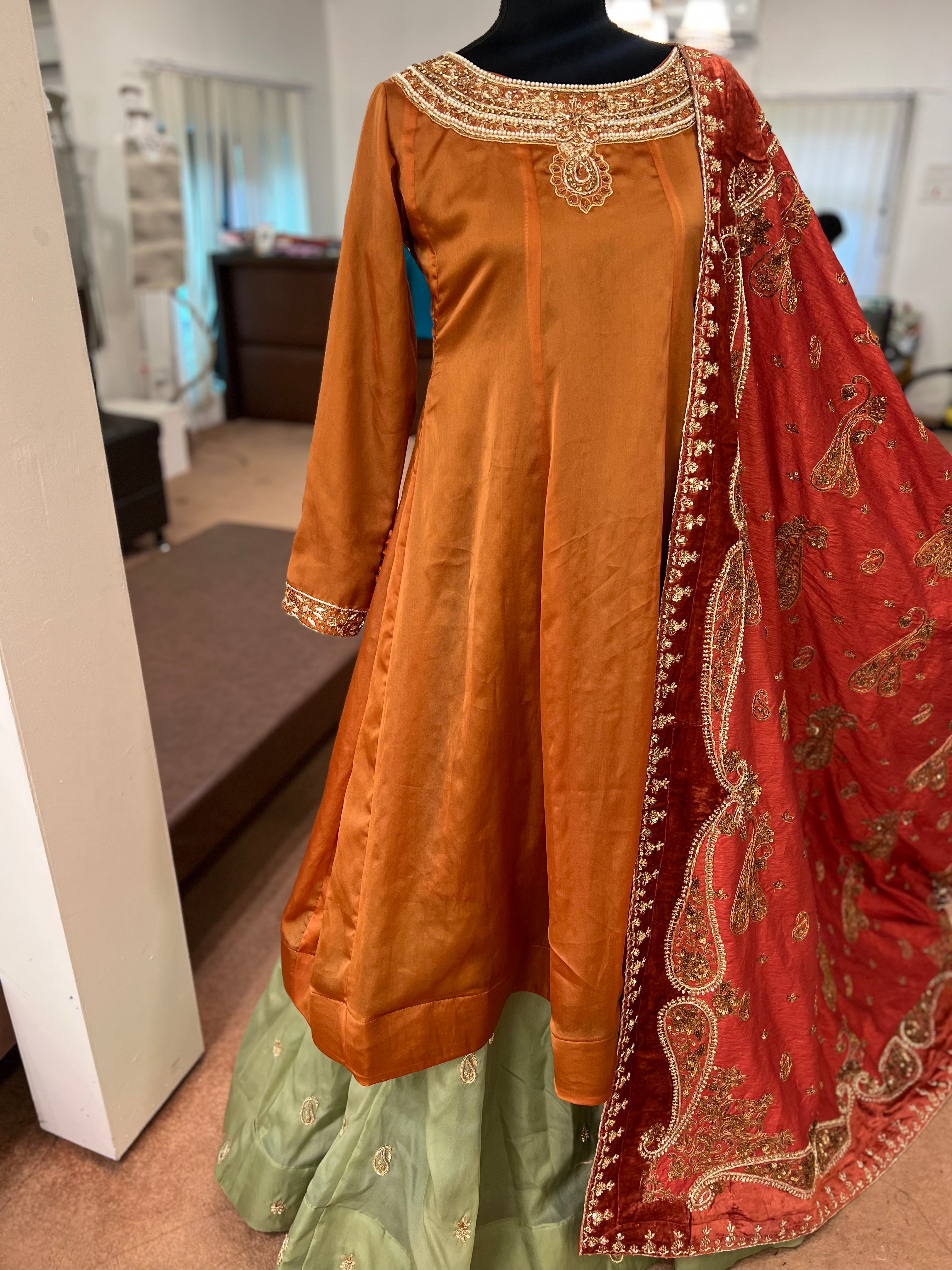 Hand embroidered bridal dress