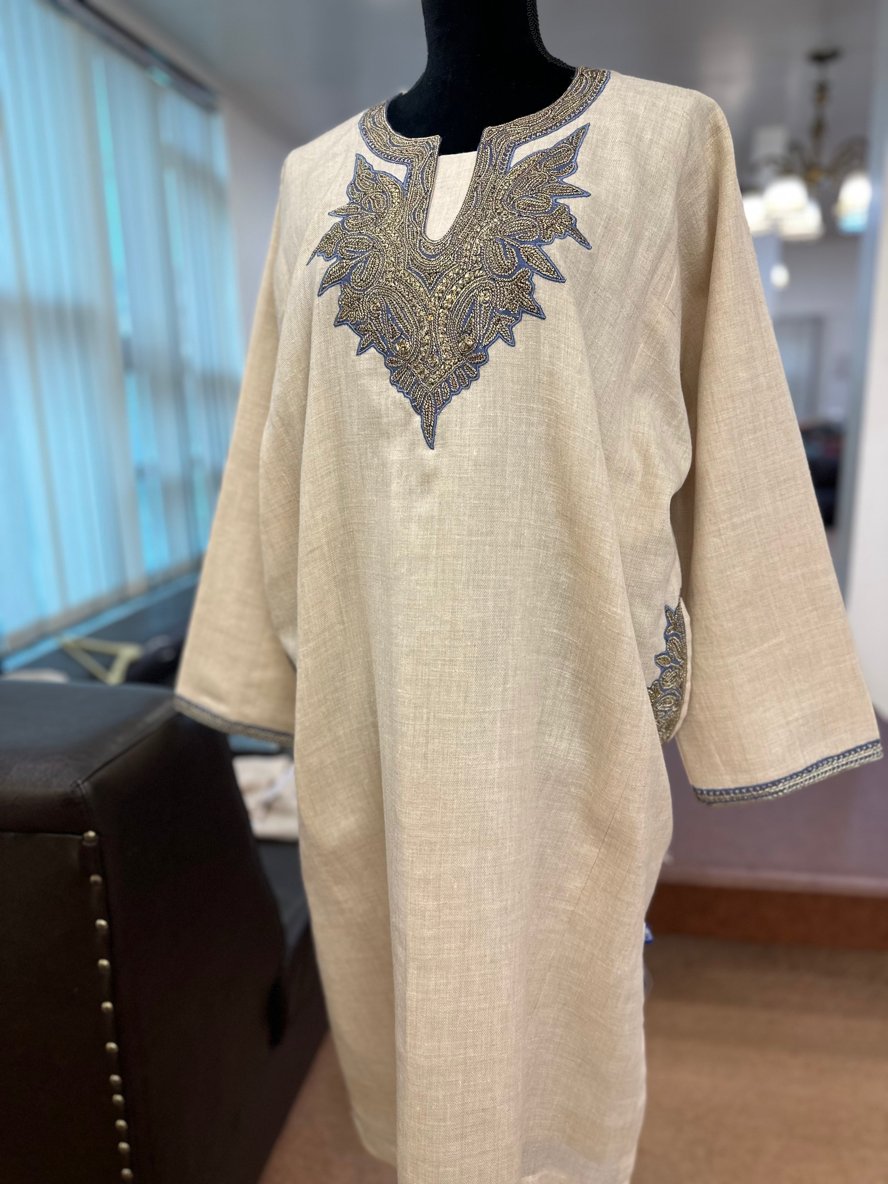 Purepashmina blend handtilla pheran pwb283