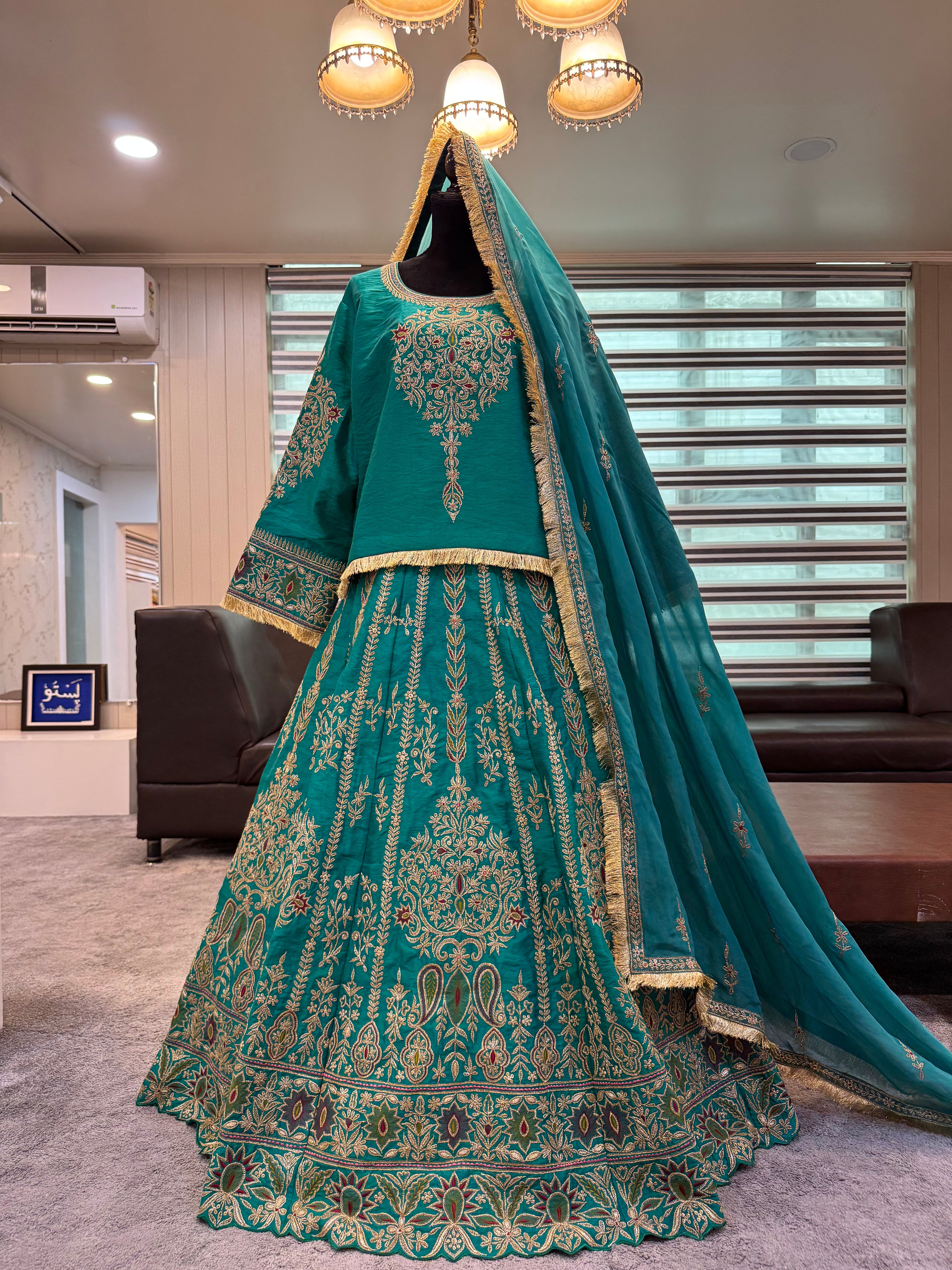 Kashmiri tilla work lehanga