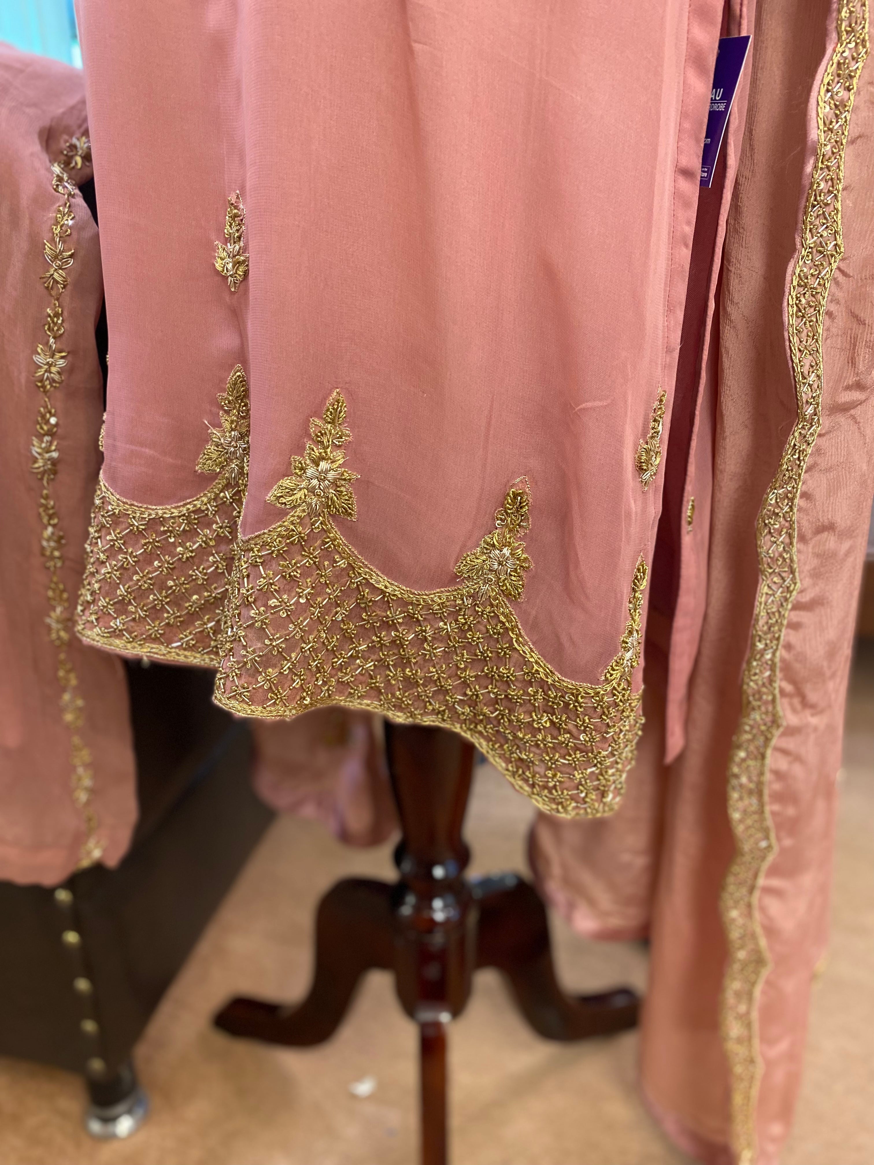 Hand embroidered sharara dress